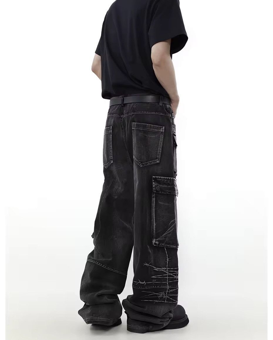 Designer × Jean × Vintage Y2K Vintage Streetwear Distressed Baggy Cargo Jeans Size US 33 - 7 Thumbnail