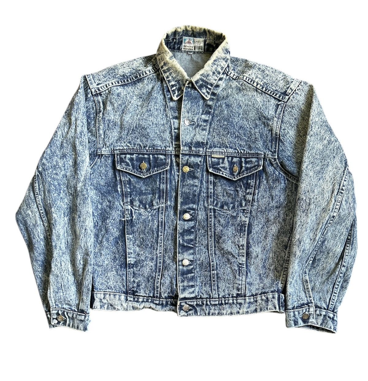 Vintage Vintage White House Denim Acid Wash Jean Jacket Size: XL Size US XL / EU 56 / 4 - 1 Thumbnail
