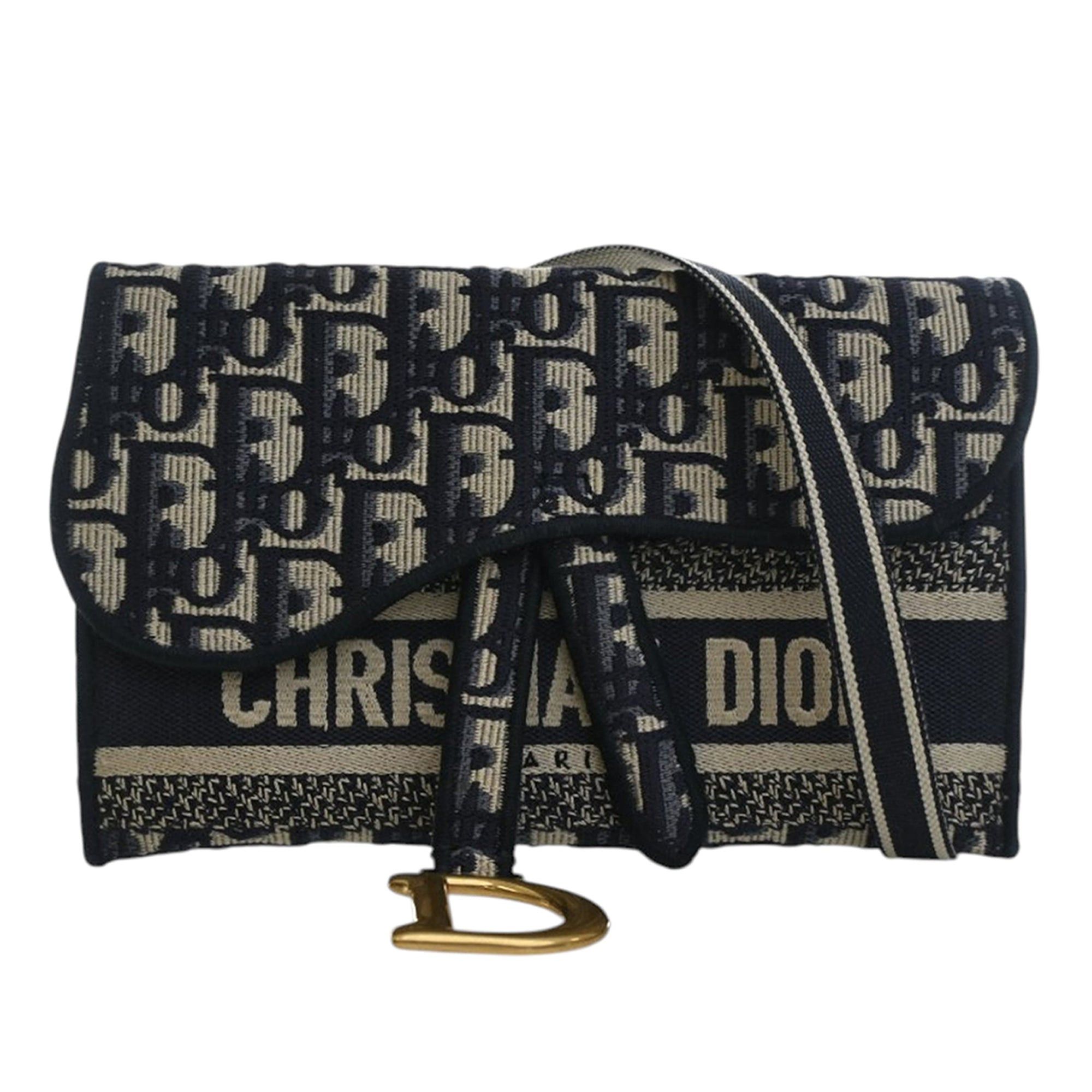 Dior Oblique Canvas Embroidered Saddle Slim Belt Pouch Size ONE SIZE - 1 Thumbnail