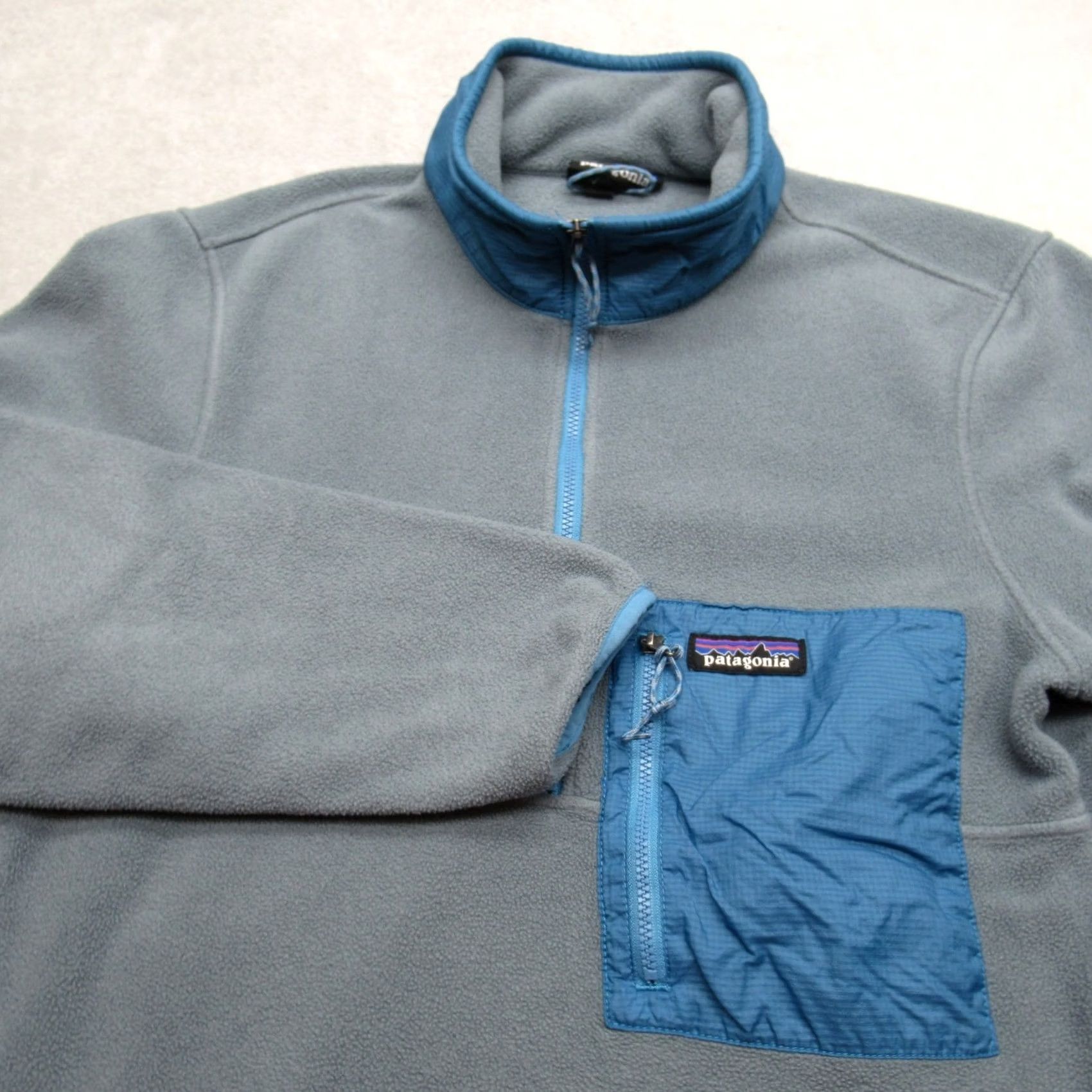 Patagonia Patagonia Jacket Mens Small Blue Pocket Microdini 1/2 Zip Fleece Pullover Soft Size US S / EU 44-46 / 1 - 6 Thumbnail