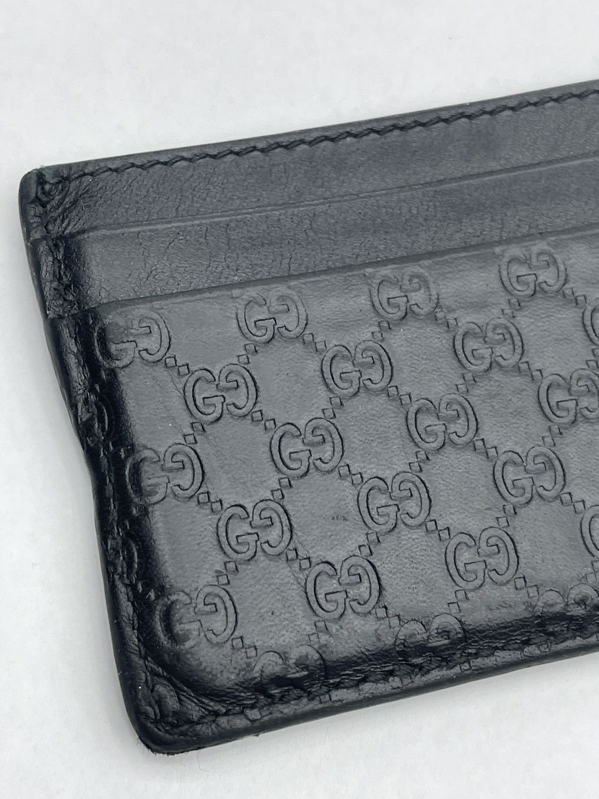 Gucci Gucci Micro Guccissima Black Card Holder Size ONE SIZE - 5 Thumbnail