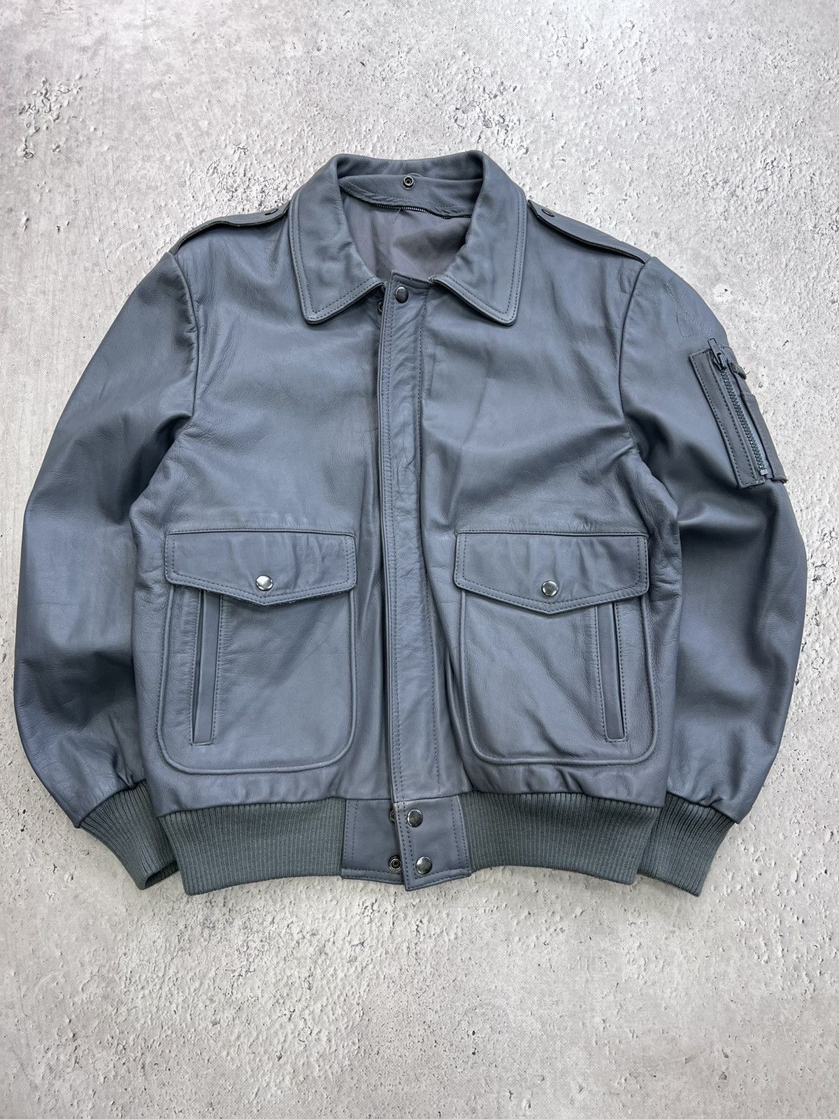 VINTAGE 90s schott style aviation leather bomber jacket