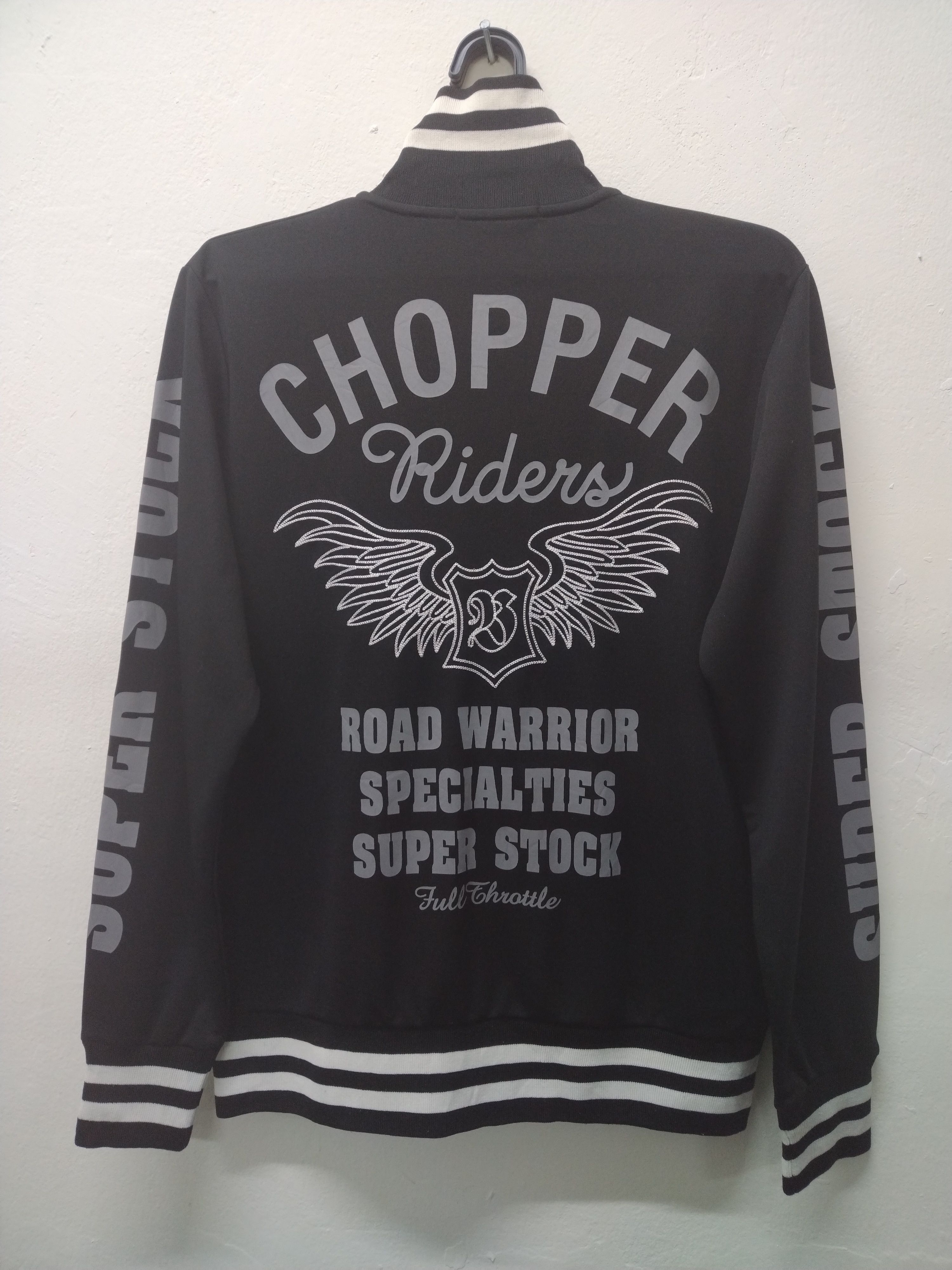 image of Bullet Noise x Choppers Chopper Riders Road Warrior Zipper Tracktop Awesome Design in Black (Size M