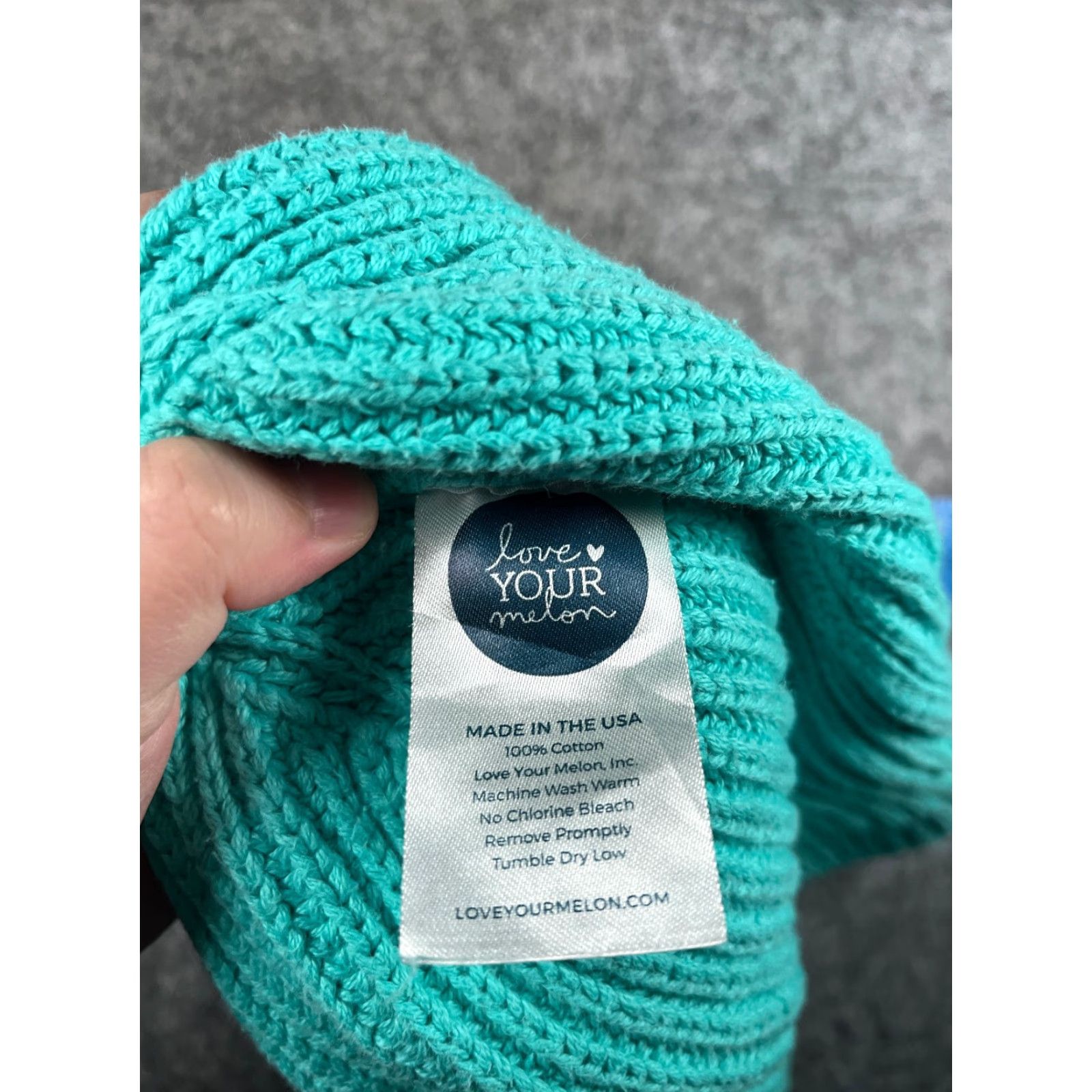 Vintage Love Your Melon Beanie Adult One Size Blue Knit 100% Cotton Made USA Logo Ski Hats Mens Women Fall Winter 1S Blue Knit Beanie Size ONE SIZE - 7 Thumbnail
