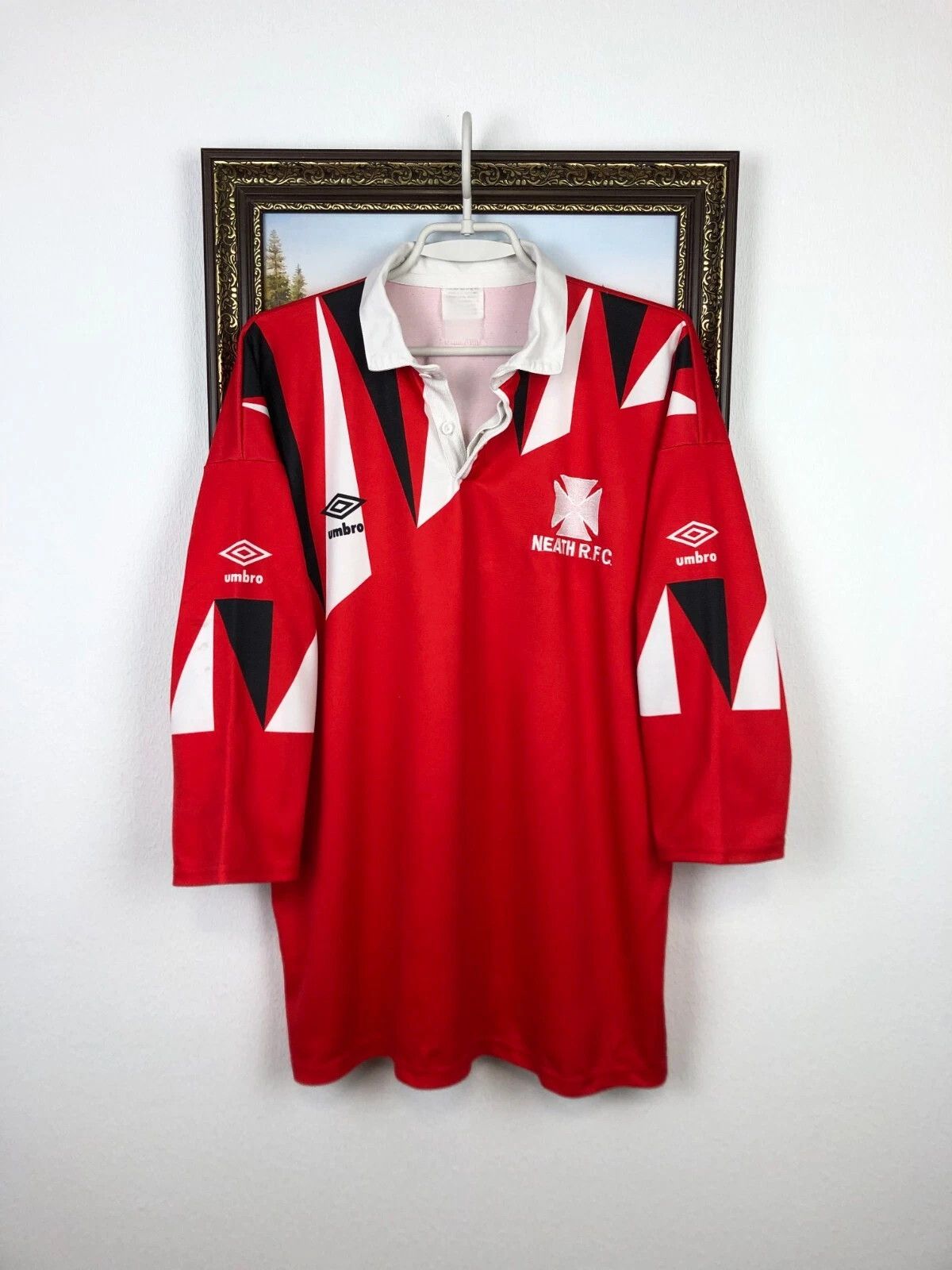 Umbro Vintage 1991 Neath RFC Rugby Union Shirt Jersey Tee Trikot Size US XL / EU 56 / 4 - 1 Thumbnail