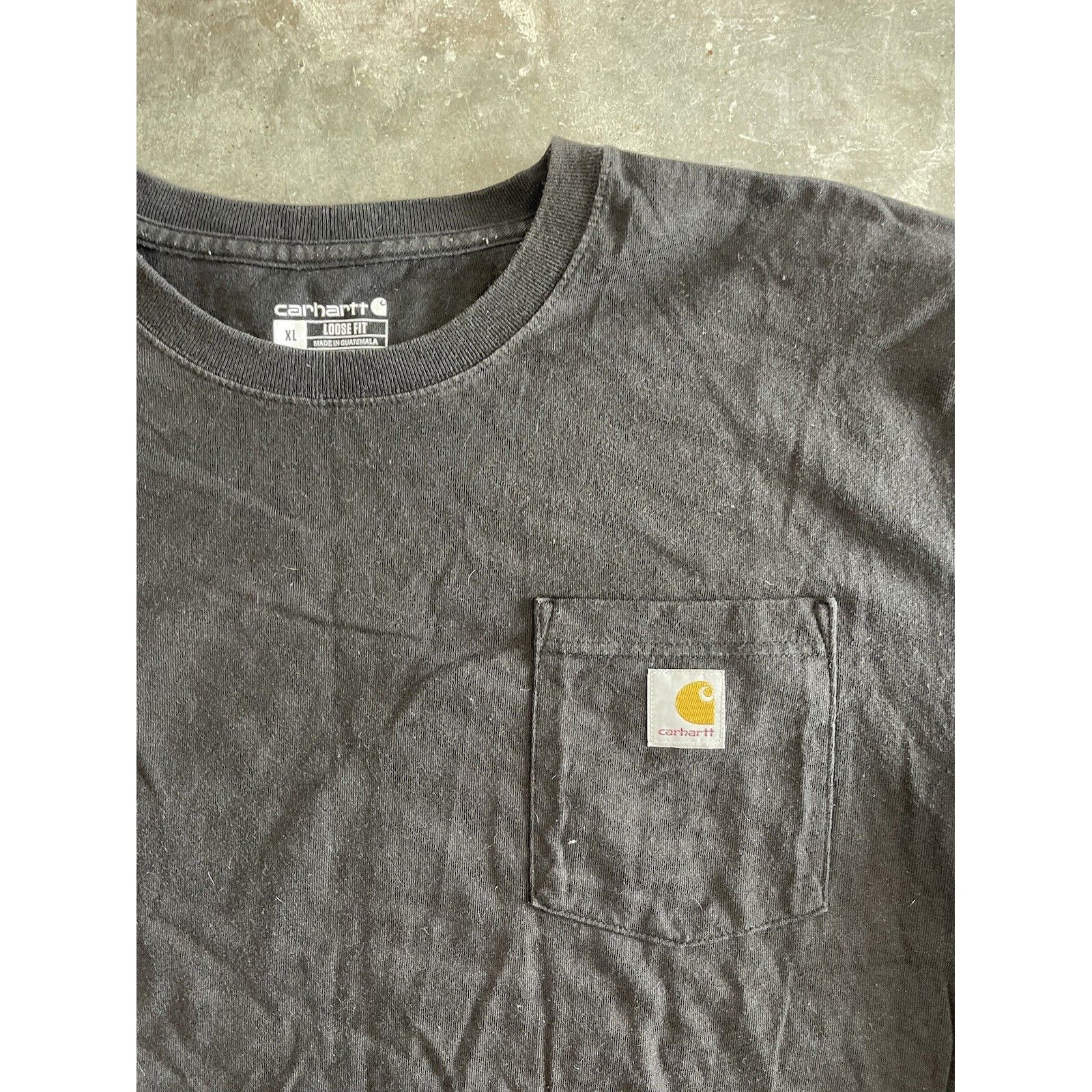 Carhartt VTG 90s Carhartt Shirt Mens Black Pocket Short Sleeve 100% C Size US XL / EU 56 / 4 - 2 Thumbnail