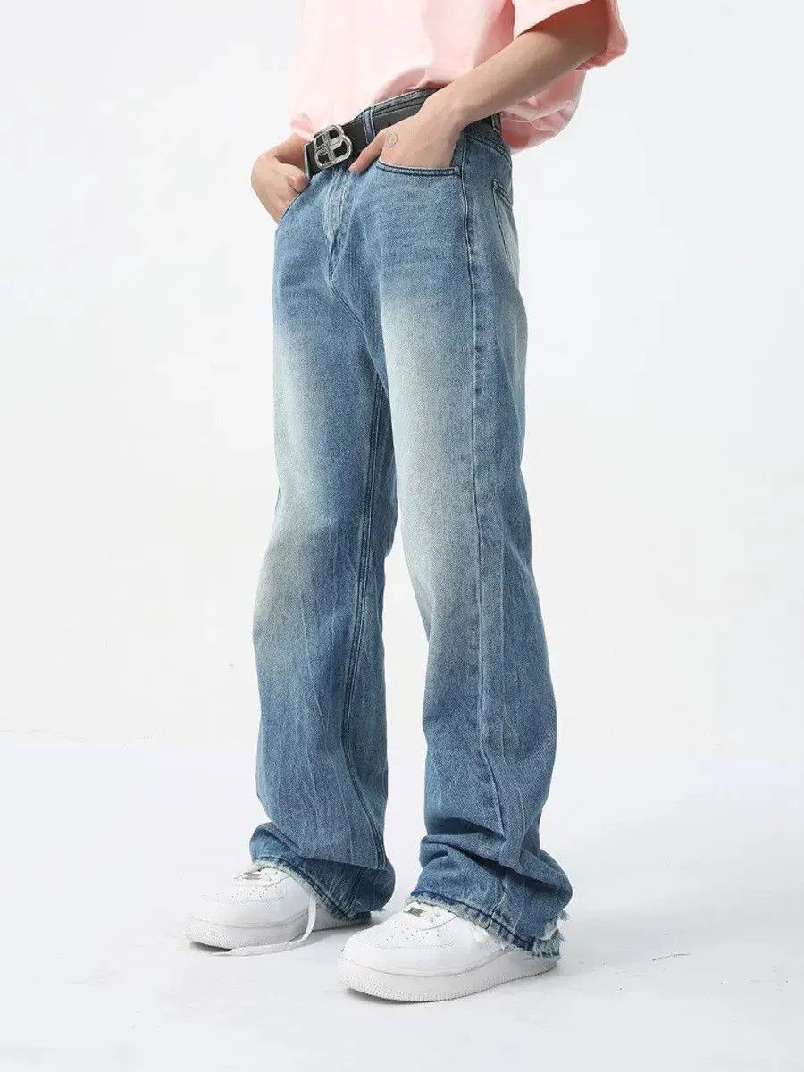 Japanese Brand Retro loose straight leg high street jeans Size US 32 / EU 48 - 2 Thumbnail