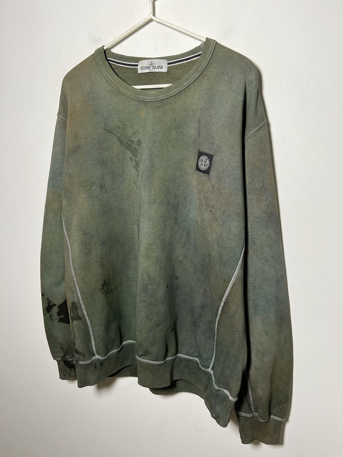 Stone Island Stone Island vintage crewneck overdyed hand corrosion Size US XXL / EU 58 / 5 - 4 Thumbnail