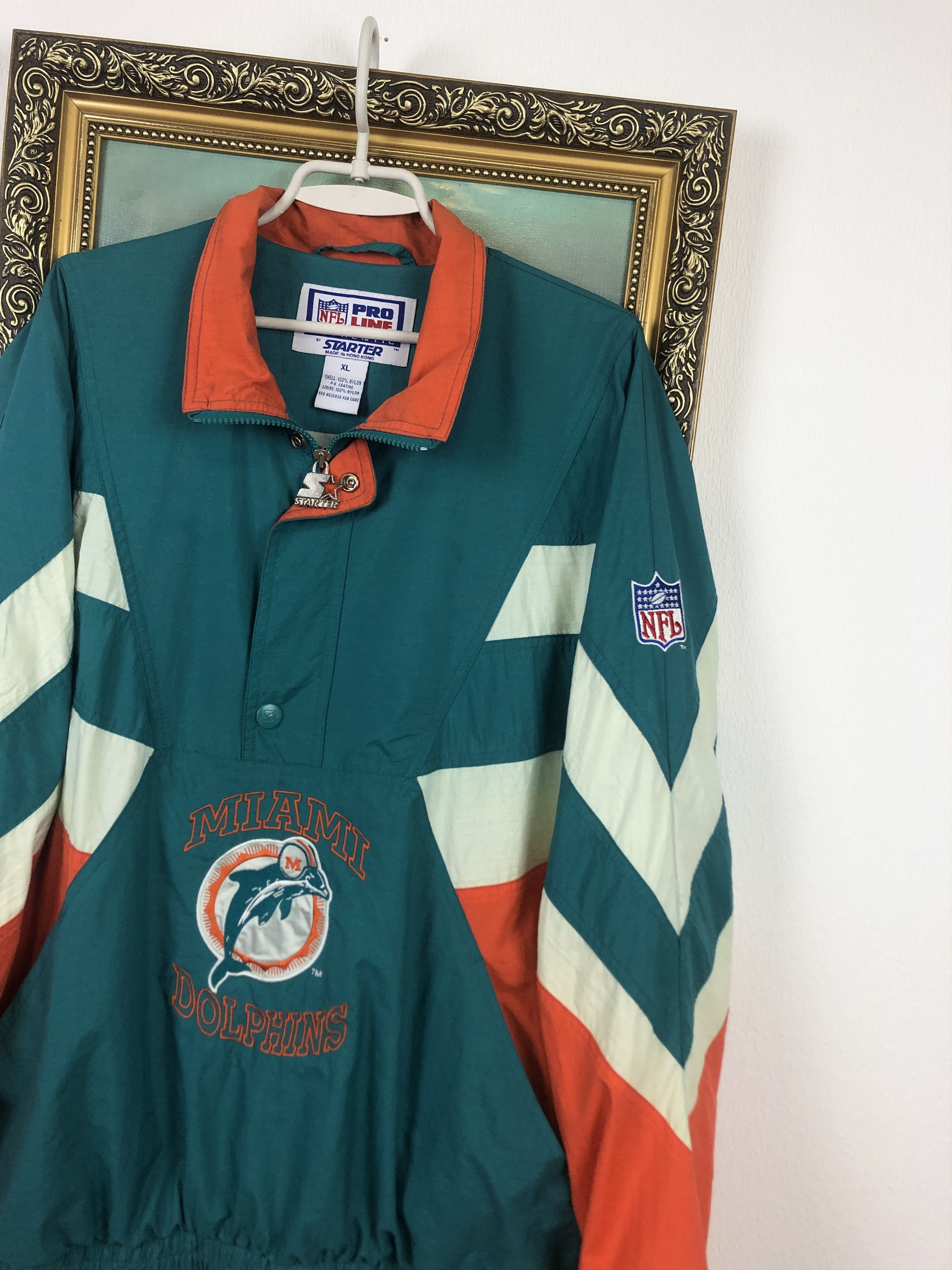 NFL × Starter × Vintage Vintage 90s NFL Starter Miami Dolphins Jacket Rare Hype Size US XL / EU 56 / 4 - 4 Thumbnail