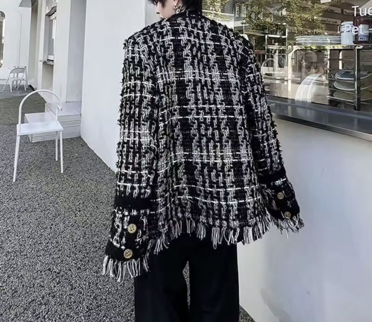 Japanese Brand Tassel Casual Vintage Style Black & White Jacket Blazer Size US M / EU 48-50 / 2 - 2 Thumbnail