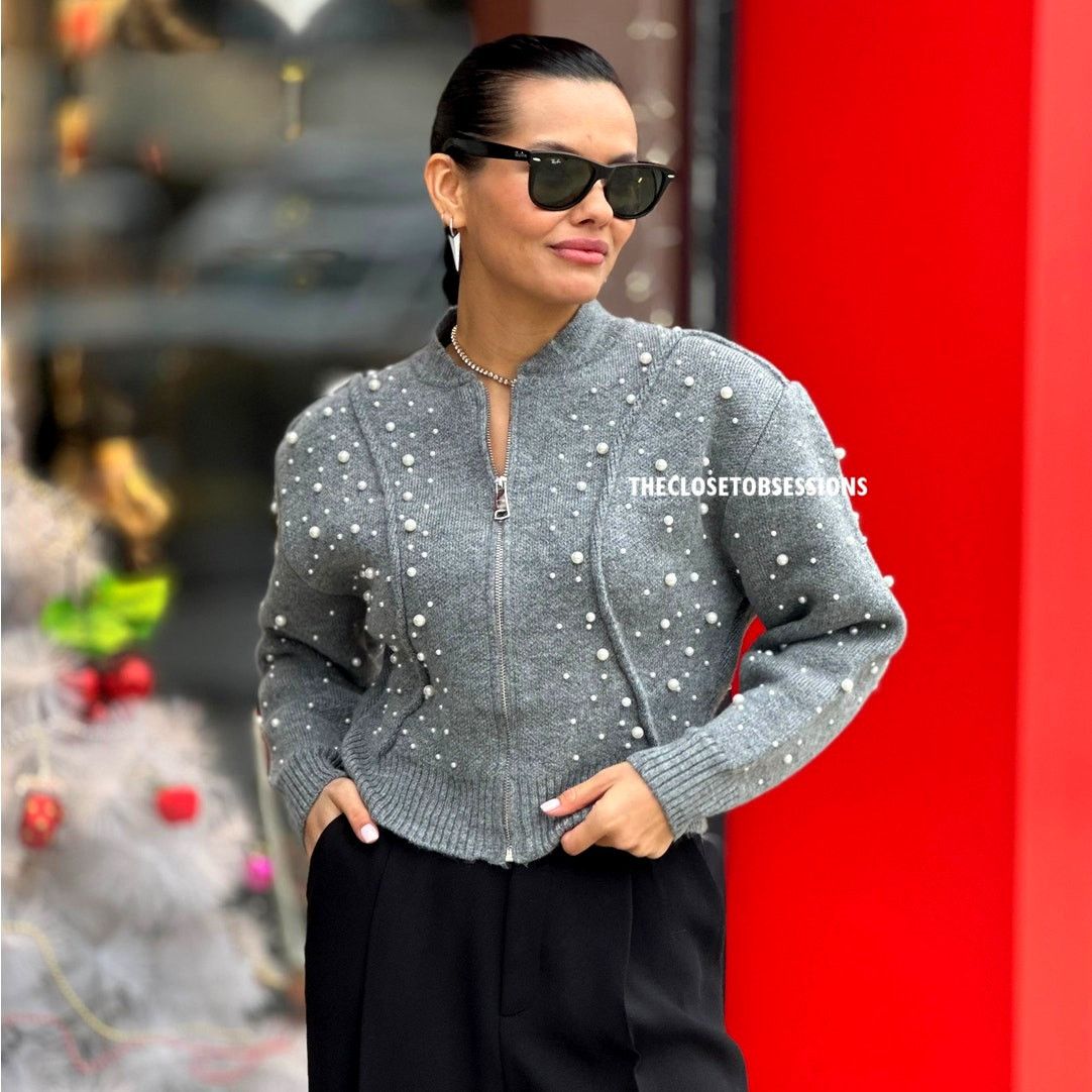 Zara ZARA Wool-Blend Pearl Knit Jacket NWT Size S / US 4 / IT 40 - 13 Thumbnail