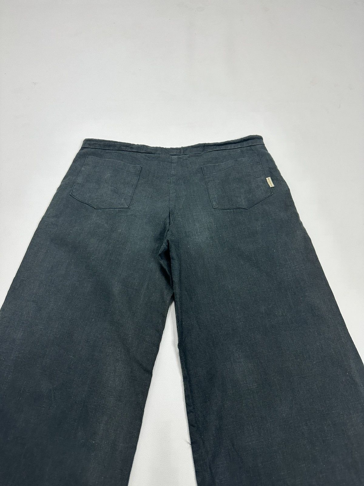 Japanese Brand Goa Faded Flare Low rise drawstring waist Hairy Hem Pants Size US 29 - 8 Thumbnail