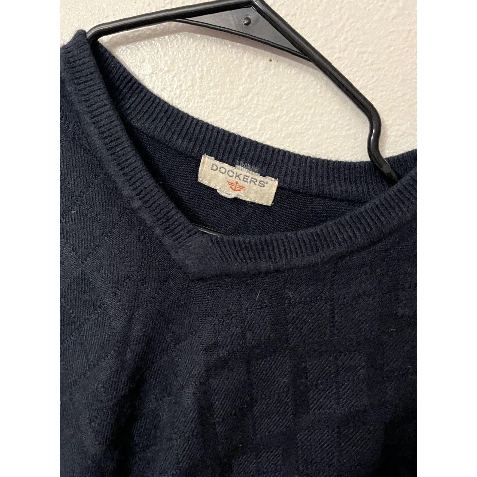 Dockers DOCKERS Mens Sweater V-Neck Navy Blue Solid Medium Acrylic Blend Size US M / EU 48-50 / 2 - 2 Thumbnail
