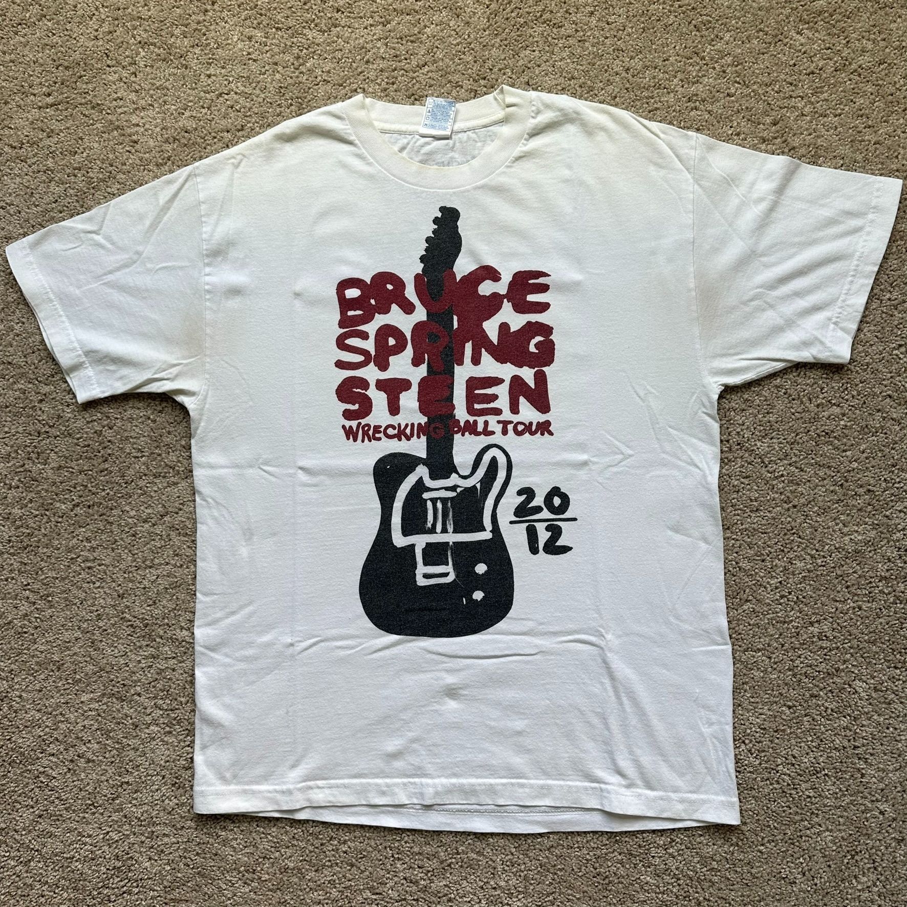 Band Tees Bruce Springsteen Wrecking Ball Tour T-Shirt White Concert R Size US L / EU 52-54 / 3 - 3 Thumbnail