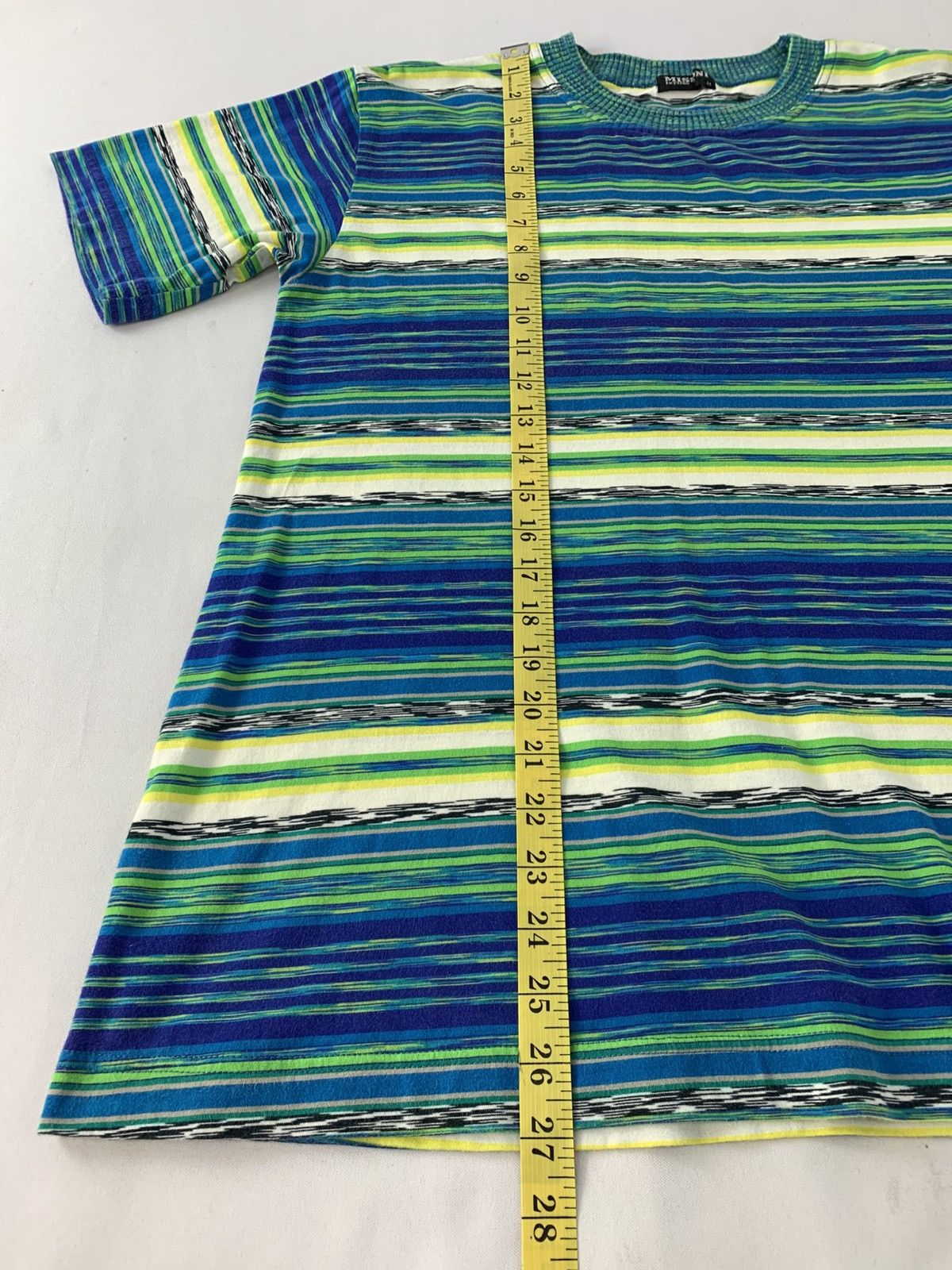 Missoni Vtg 90s Missoni Intimo Crewneck Striped Block Tee Size US M / EU 48-50 / 2 - 6 Thumbnail