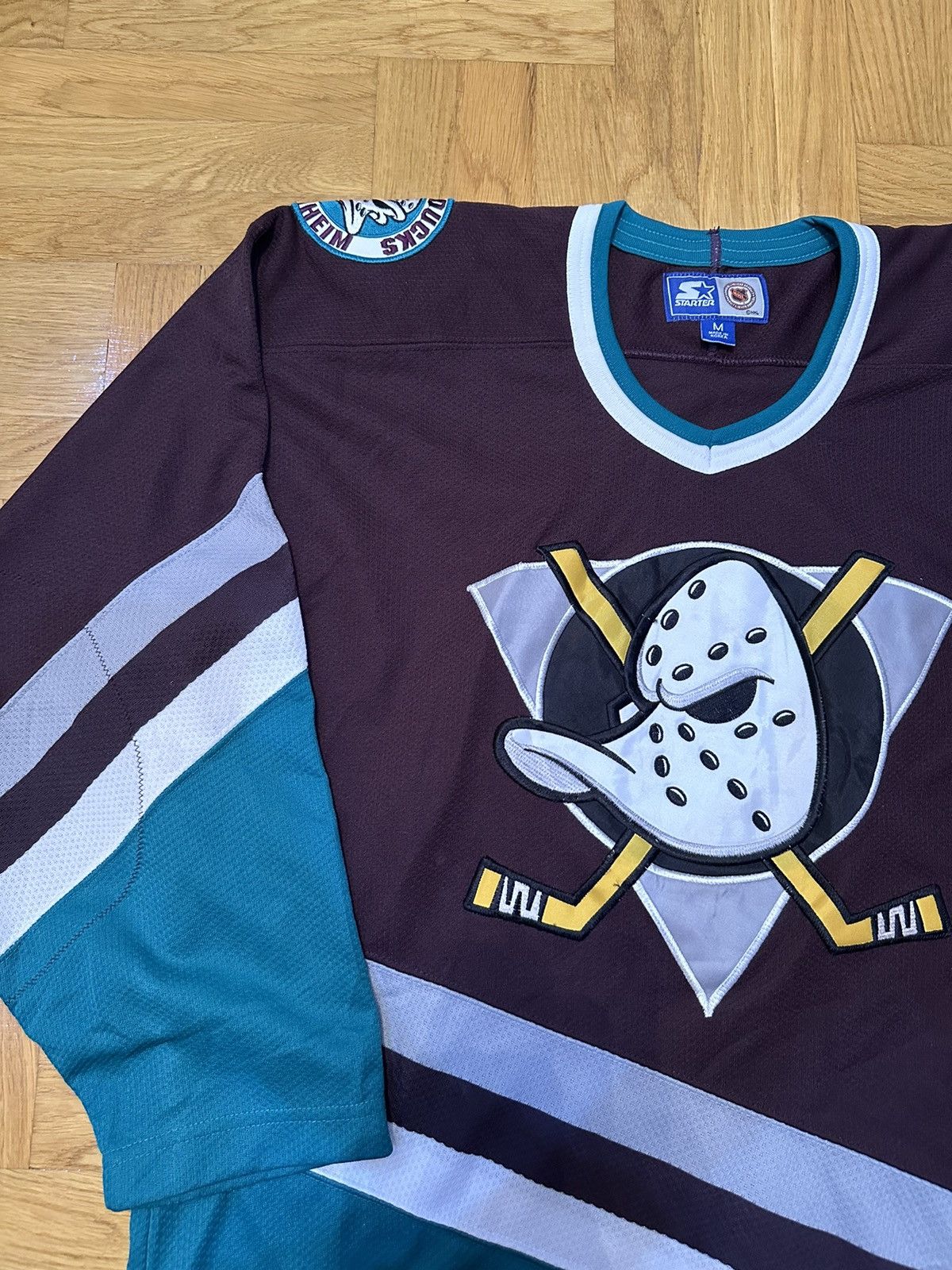 NHL × Starter Vintage Starter Anaheim Mighty Ducks Jersey hockey Size US M / EU 48-50 / 2 - 2 Thumbnail
