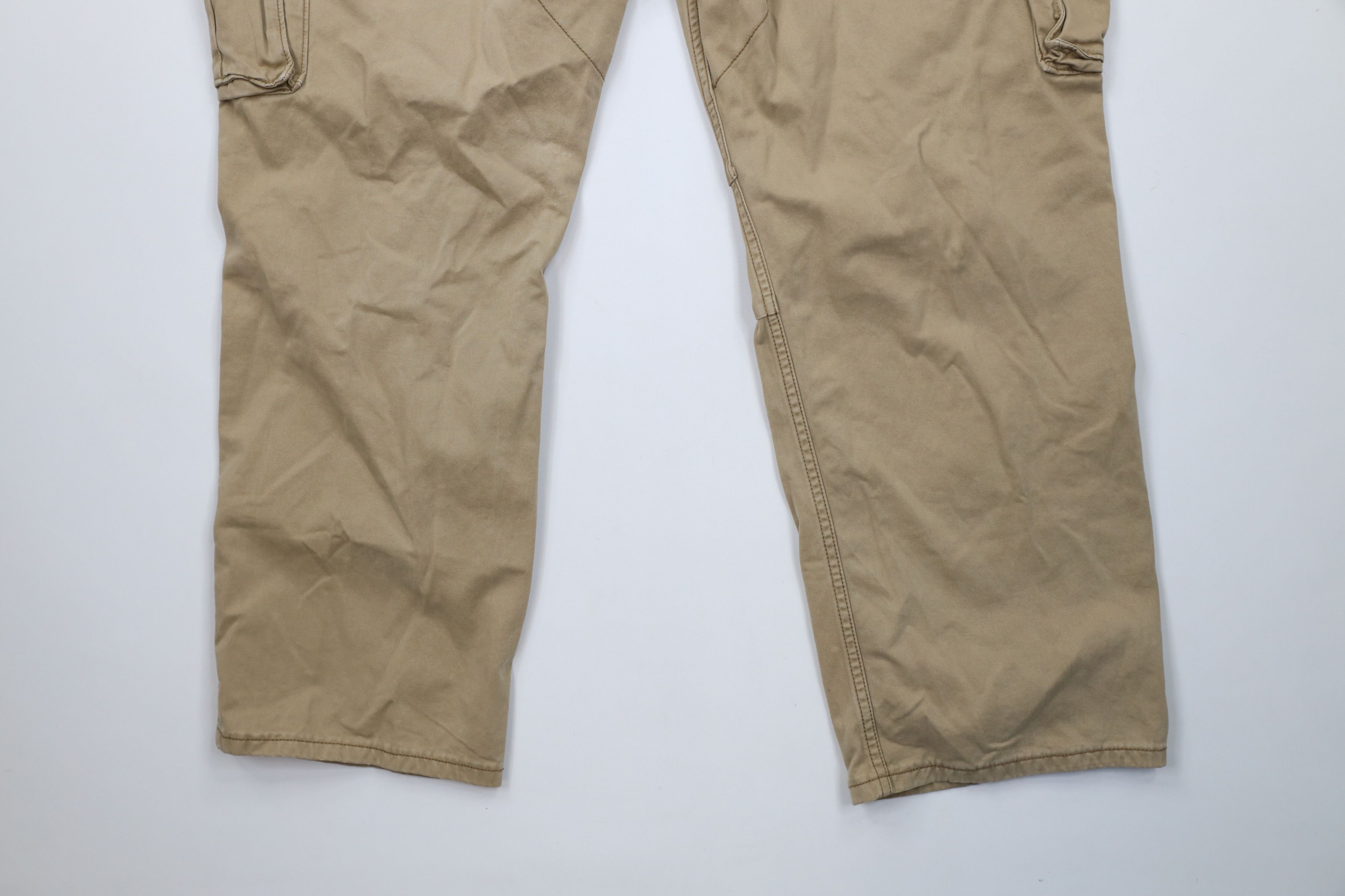 Levi's × Vintage Vintage Y2K Levis Baggy Wide Leg Cargo Pants Beige Cotton Size US 40 / EU 56 - 8 Thumbnail
