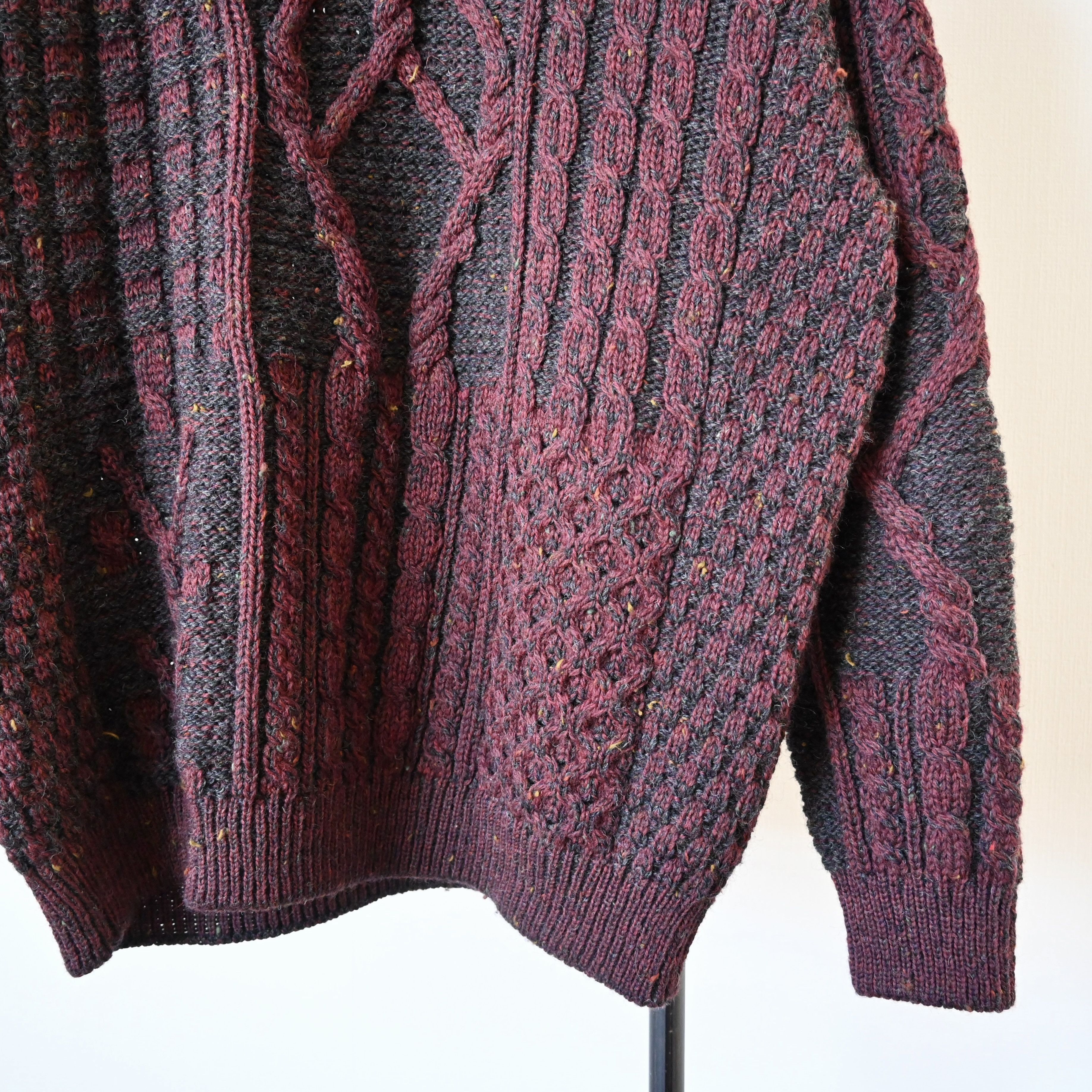 Vintage Vintage 1990s multi-aran panel knit sweater made in Ireland Size US L / EU 52-54 / 3 - 9 Thumbnail