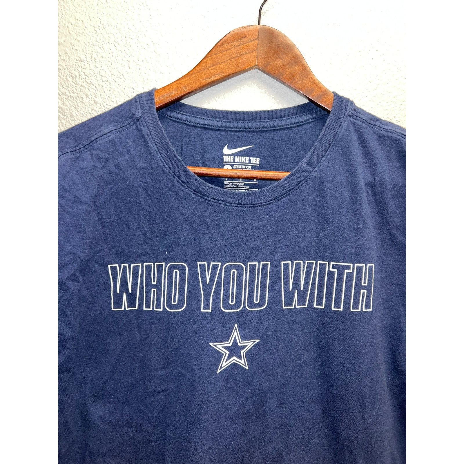 Vintage Womens Nike Dallas Cowboys Shirt Who You With Blue NFL Large Size L / US 10 / IT 46 - 2 Thumbnail