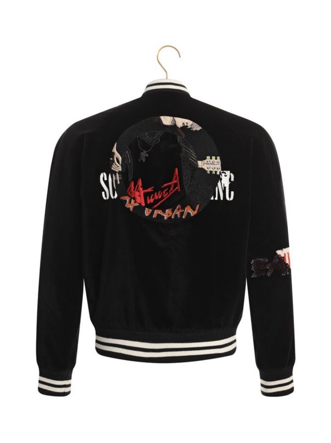 image of Maison Margiela Cotton Rock N' Roll Black Bomber, Men's (Size Medium)