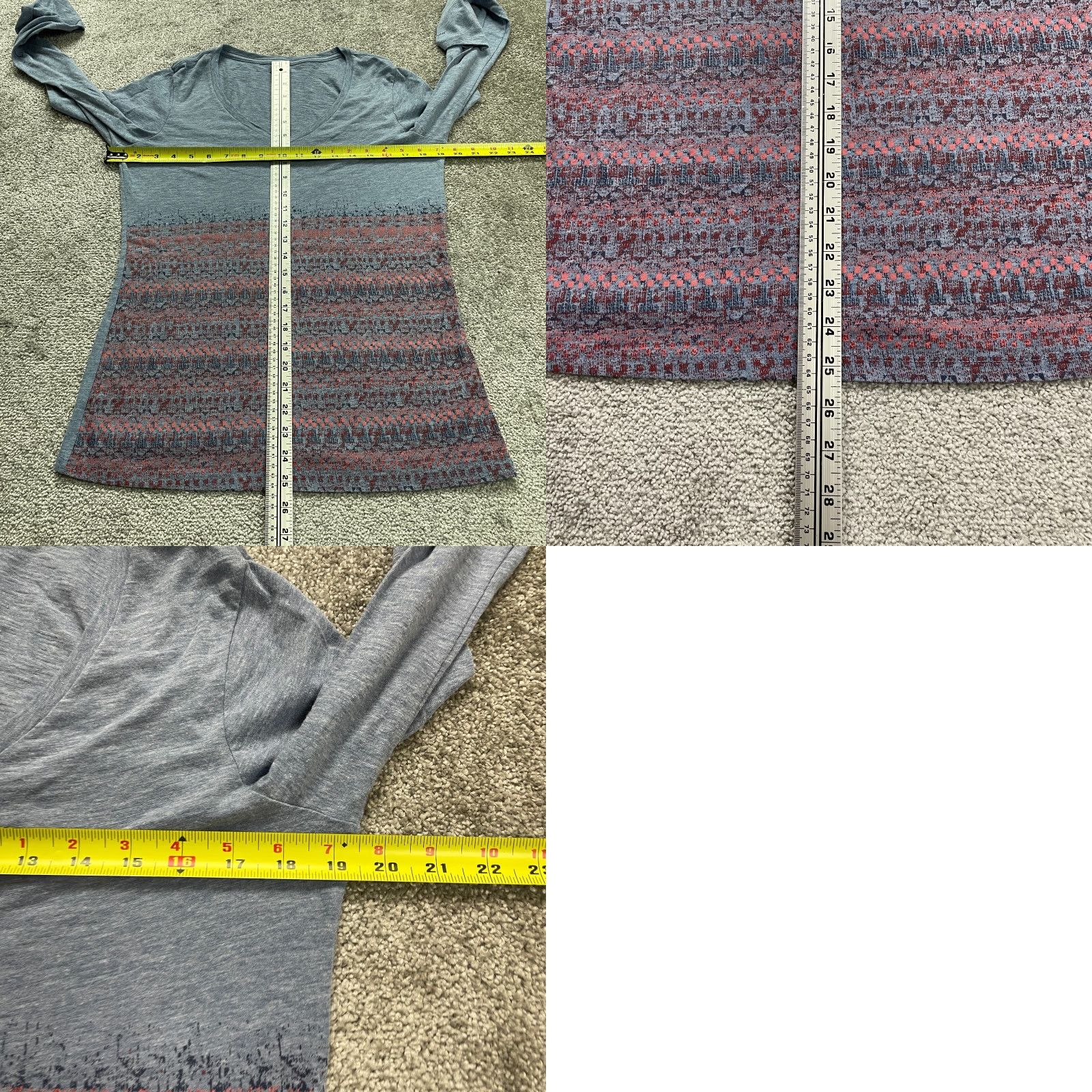 Logo 7 Columbia Top Womens Medium Gray V-Neck Long Sleeve Cotton Casual Logo Ladies Size M / US 6-8 / IT 42-44 - 8 Thumbnail