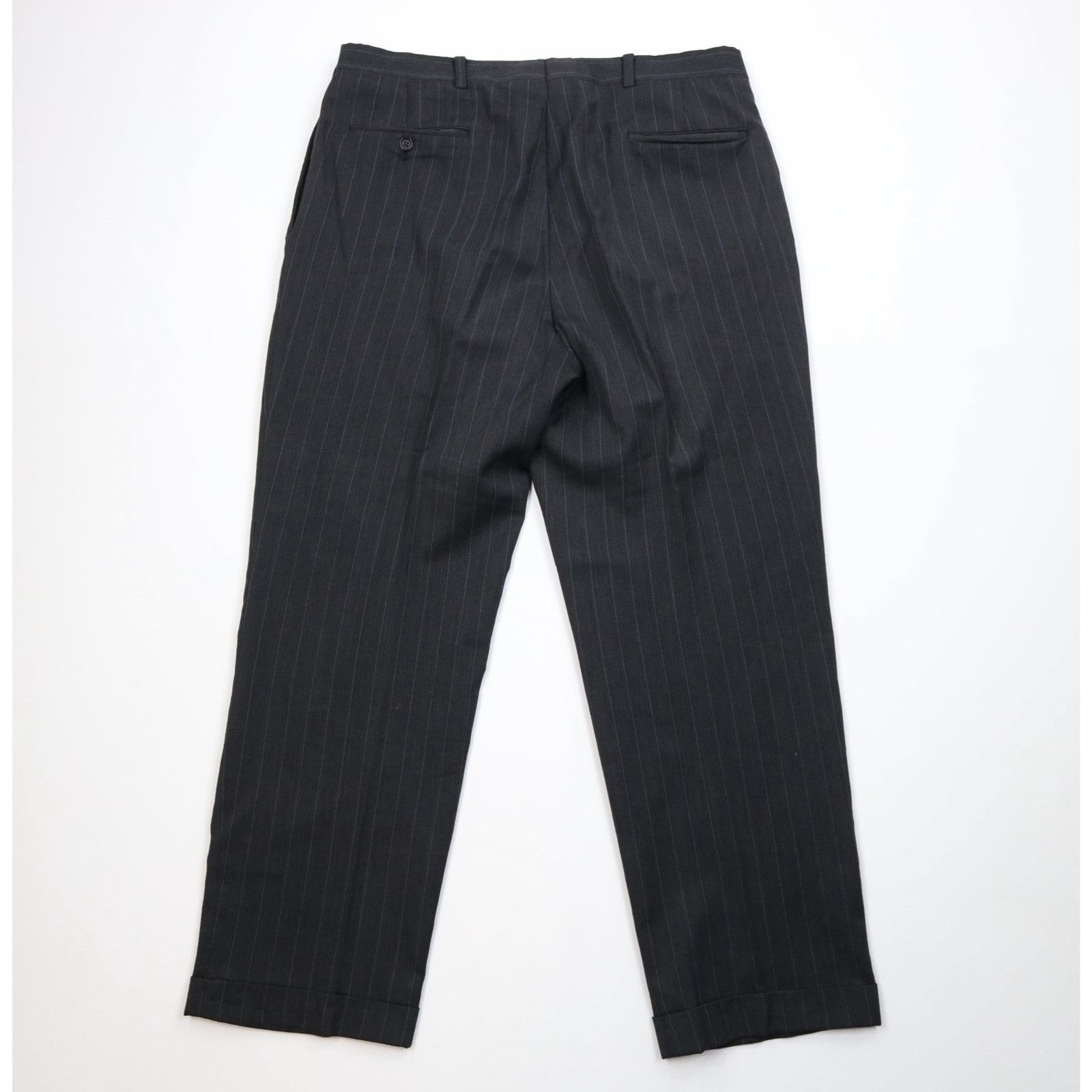 Vintage Vintage 90s Streetwear 2 Piece Wedding Wool Pinstriped Suit Size 42R - 20 Thumbnail