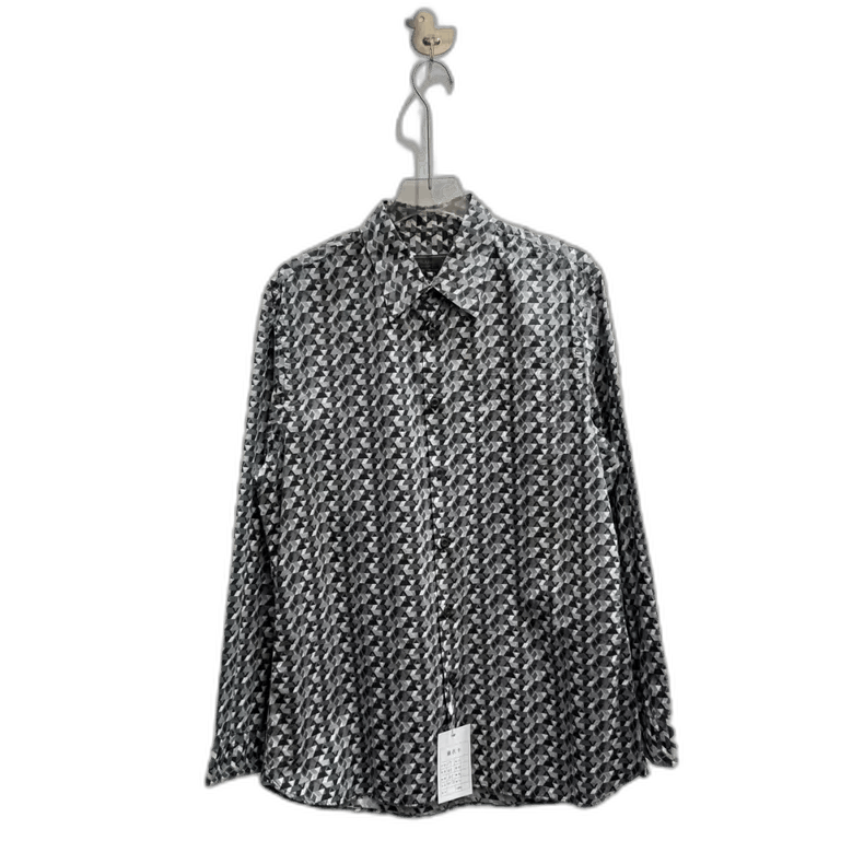 Prada Prada Geometric Long Sleeve Shirt Size 39 -2505 Size US M / EU 48-50 / 2 - 1 Thumbnail