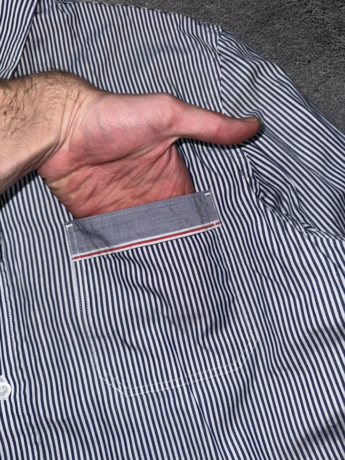 Armani × Vintage Armani Jeans XL striped shirt polo long sleeve button up Size US M / EU 48-50 / 2 - 8 Thumbnail