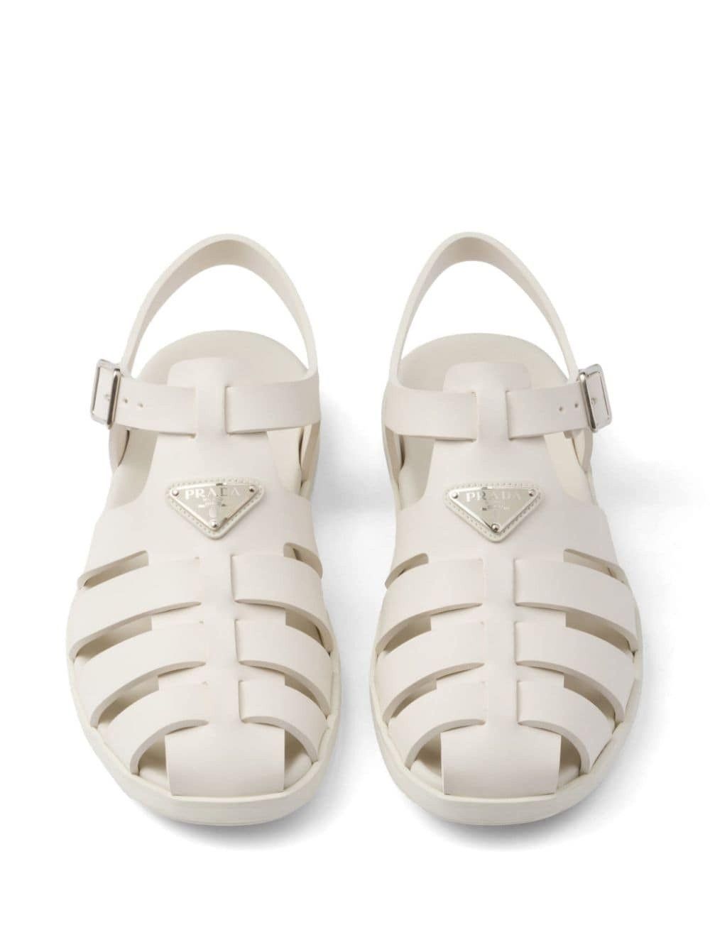 Prada oc11z0625 Rubber Fisherman Sandals in White Size US 9 / EU 42 - 4 Thumbnail