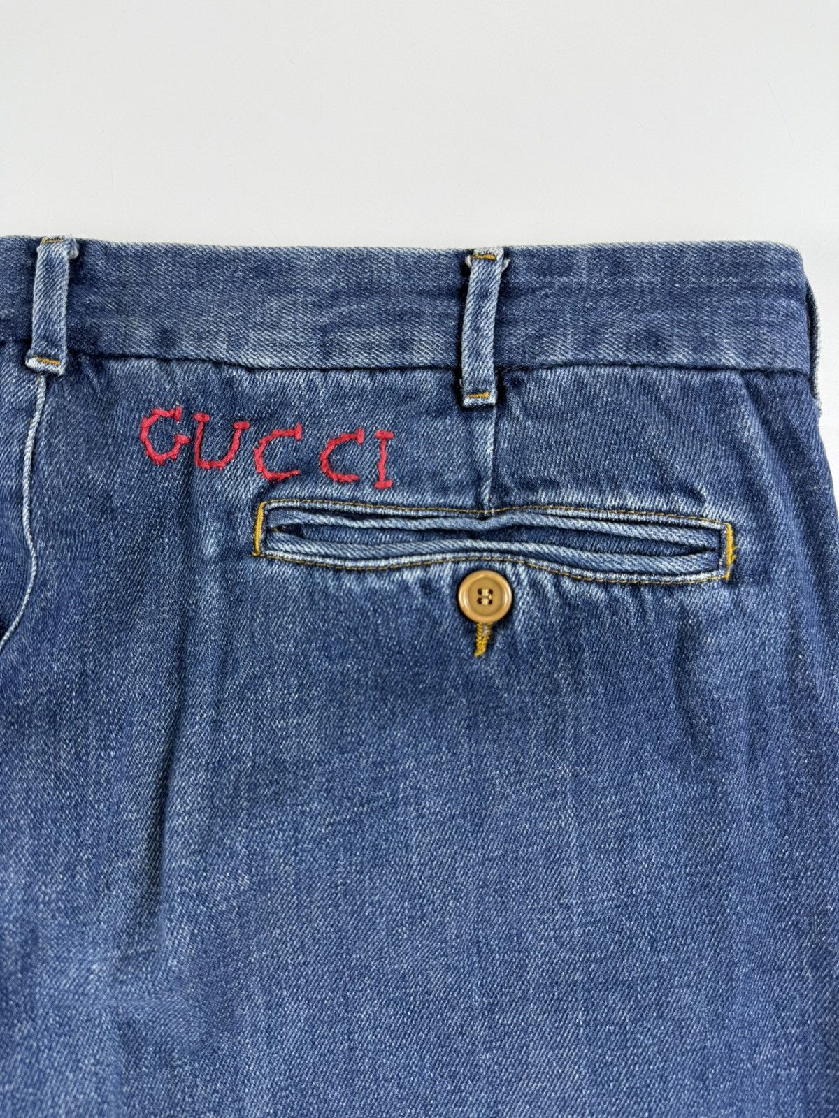 Gucci Gucci Embroidered Logo Denim Pants Size US 34 / EU 50 - 11 Thumbnail