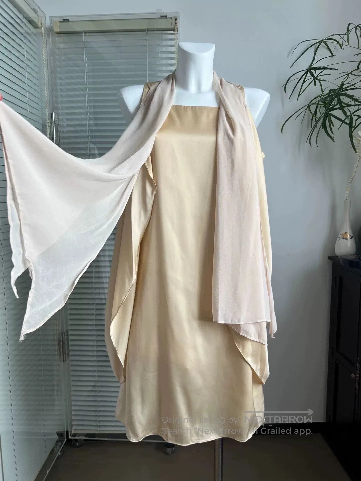 Other European Vintage Pleated Drapey Tank Dress. Size XL / US 12-14 / IT 48-50 - 6 Thumbnail