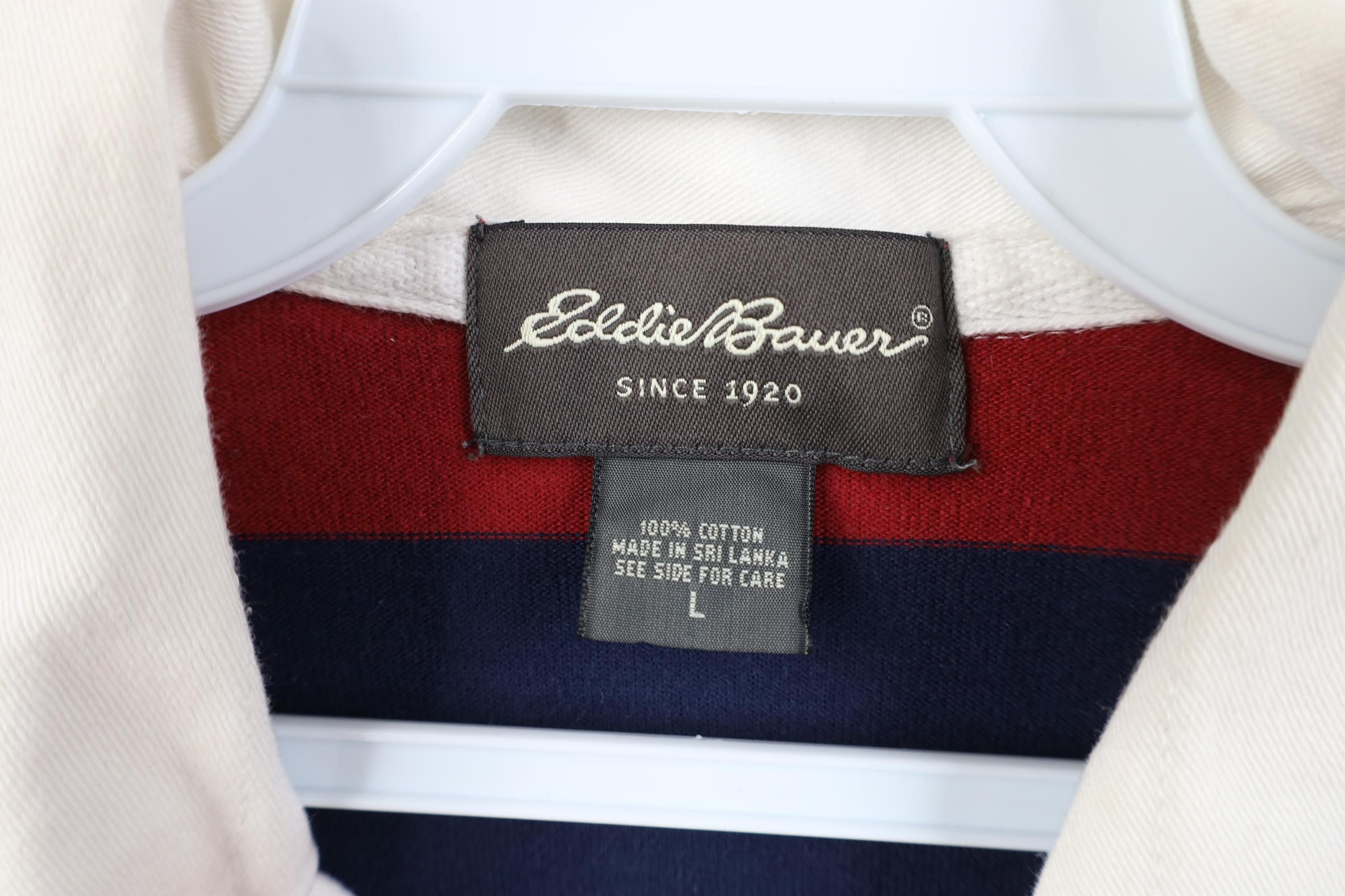 Eddie Bauer Vintage 90s Y2K Eddie Bauer Heavy Striped Rugby Polo Shirt Size US L / EU 52-54 / 3 - 9 Thumbnail
