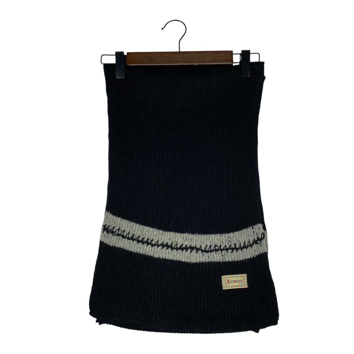 Fiorucci × Vintage Vintage Fiorucci Italy Black Knitted Scarf Muffler Size ONE SIZE - 2 Thumbnail