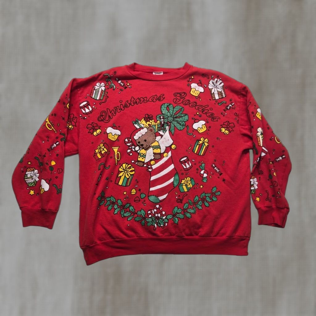 Vintage VINTAGE Holiday Time Sweater Shirt Women M Red Embroidered Santa Bear Christmas 90s Pullover Long Sleeve Adult Women Size M / US 6-8 / IT 42-44 - 1 Thumbnail