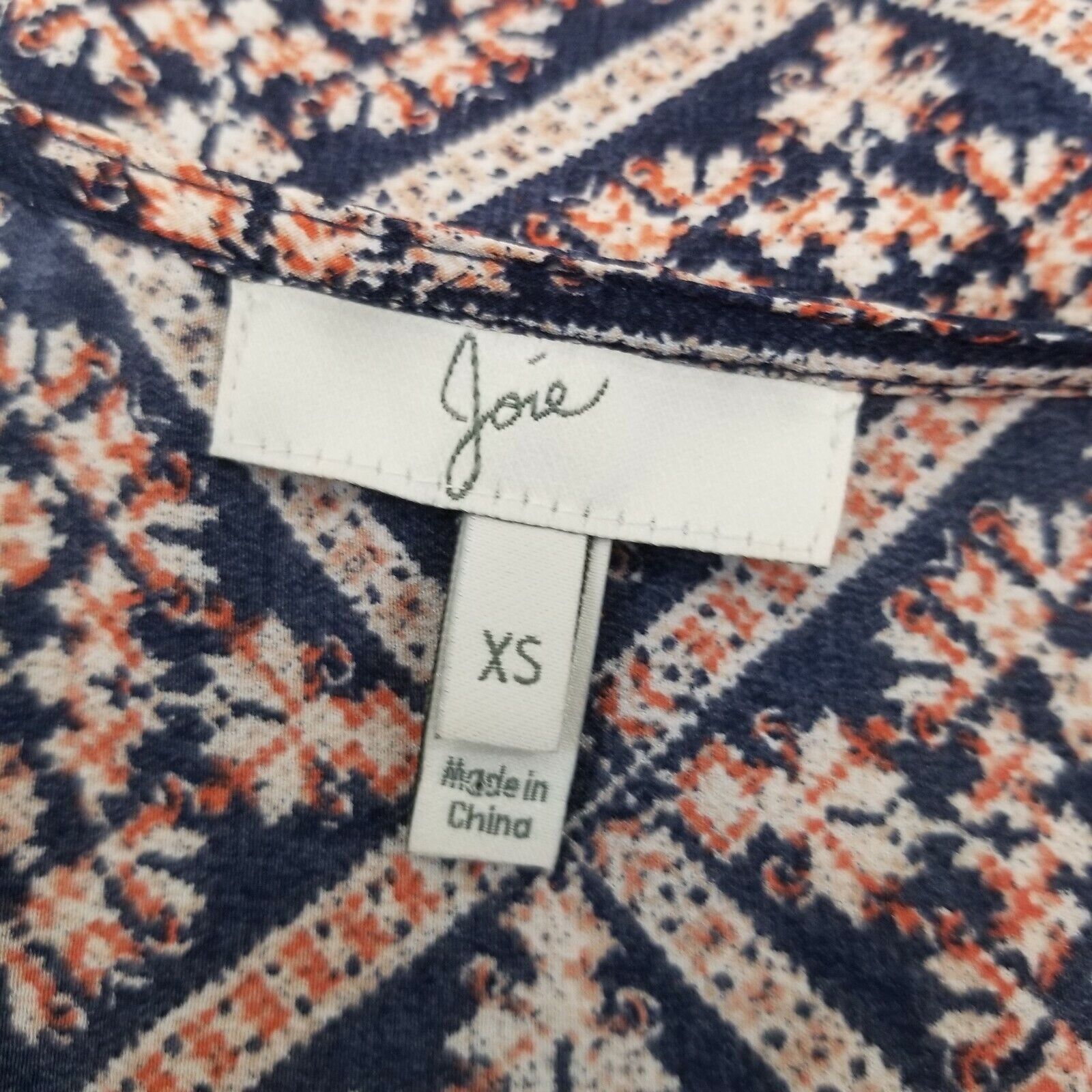 Joie Joie XS Shirt Tank Top Blouse Shell Geometric Floral Diamond Size XS / US 0-2 / IT 36-38 - 3 Thumbnail