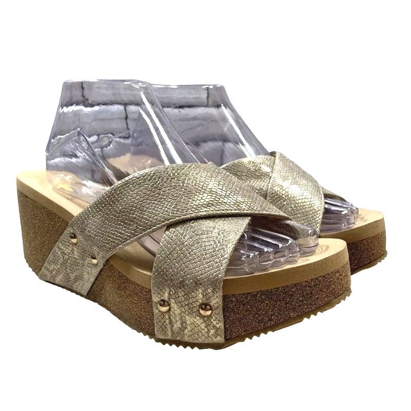 Other VERY VOLATILE Women's Size 6 NEW Gold Print Platform Sandals Size US 6 / IT 36 - 2 Thumbnail