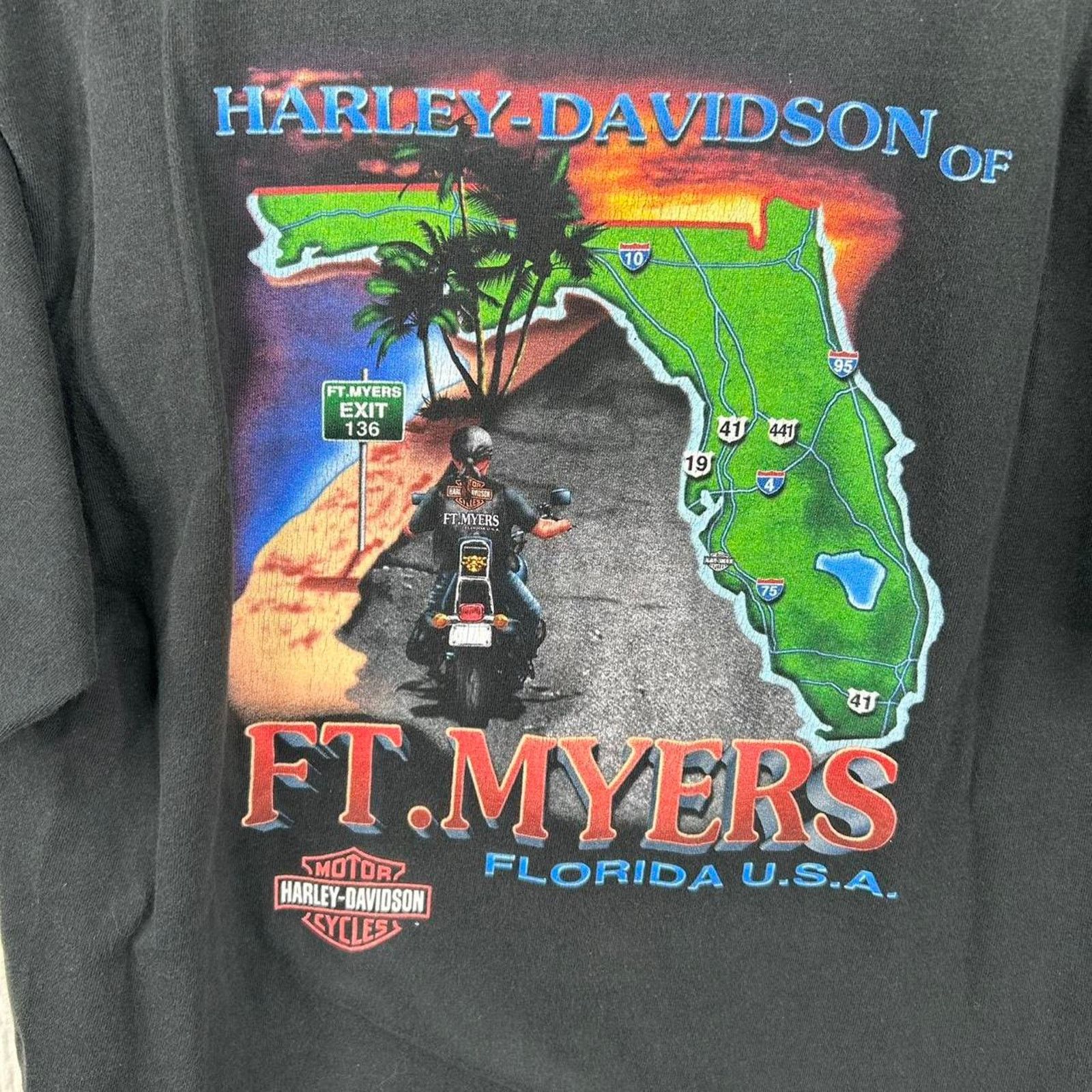 Harley Davidson Vintage 90's Harley Davidson Ft. Myers Florida Tee (M) Size M / US 6-8 / IT 42-44 - 4 Thumbnail