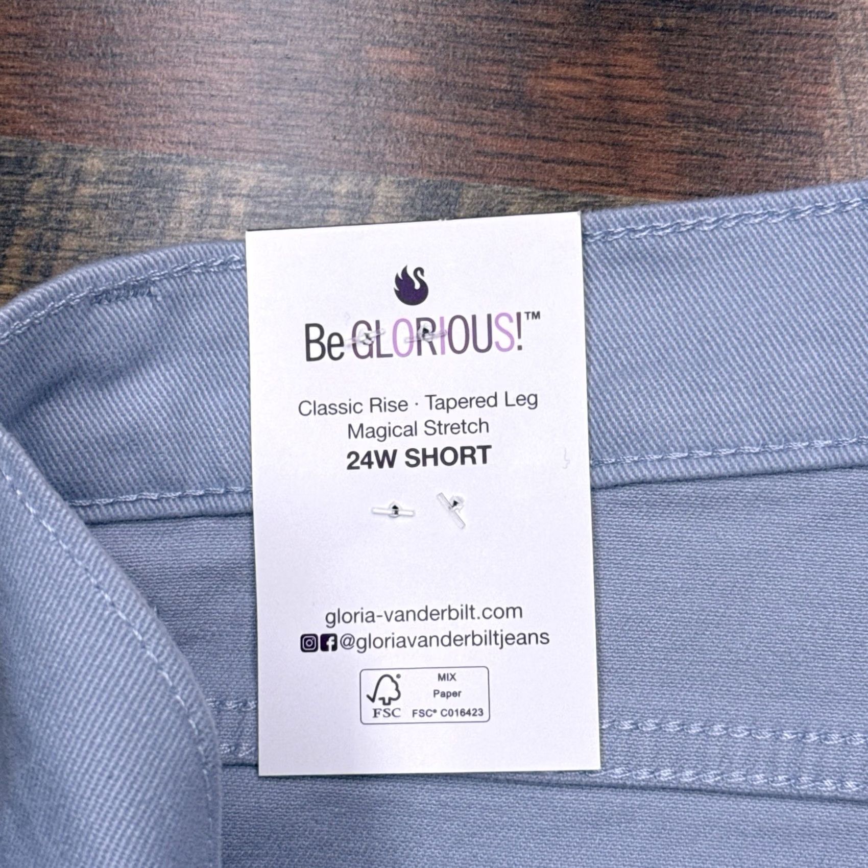 Gloria Vanderbilt Gloria Vanderbilt Amanda Jeans 24W Blue Classic Rise Tapered Leg Womens Plus 28in 5-Pocket Denim Cotton Spandex Size 42" / US 20 - 5 Thumbnail