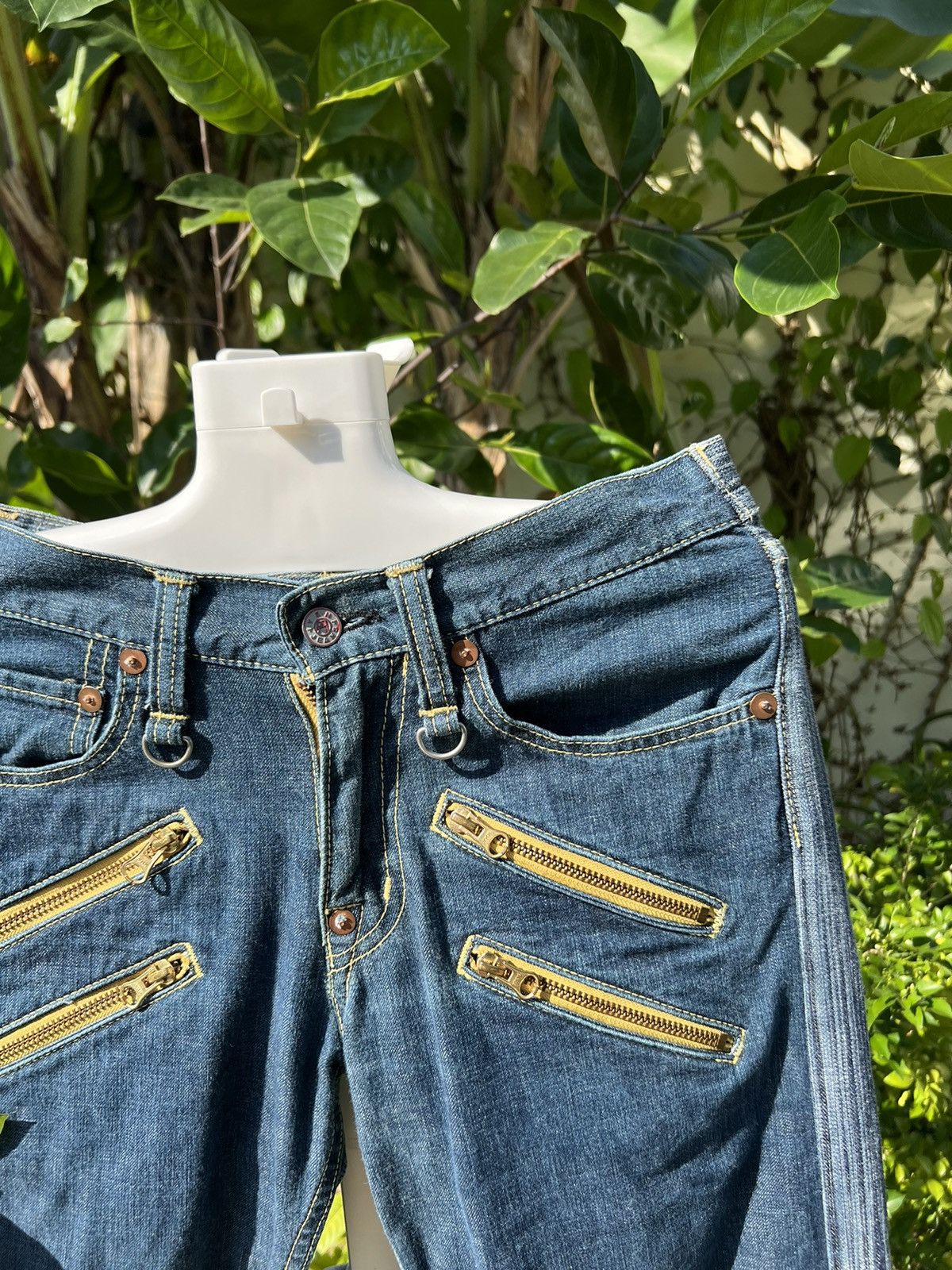 90’s YEN BY MICHIKO KOSHINO RARE RETRO JEANS ZIPPER 2 SIDES