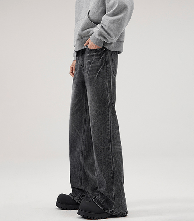 Japanese Brand × Jean Lightning Pattern Black Vintage Loose Bootcut Jeans Size US 32 / EU 48 - 4 Thumbnail