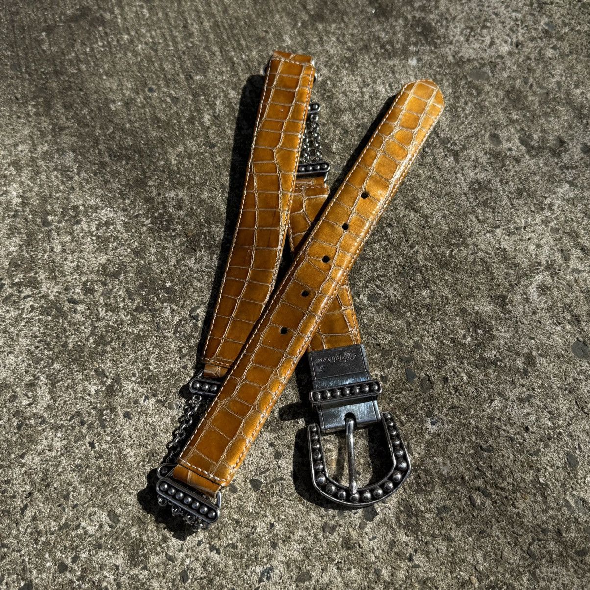 Brighton × Vintage Vintage Brighton Women’s Leather Belt Studded Buckle Western Size ONE SIZE - 1 Thumbnail