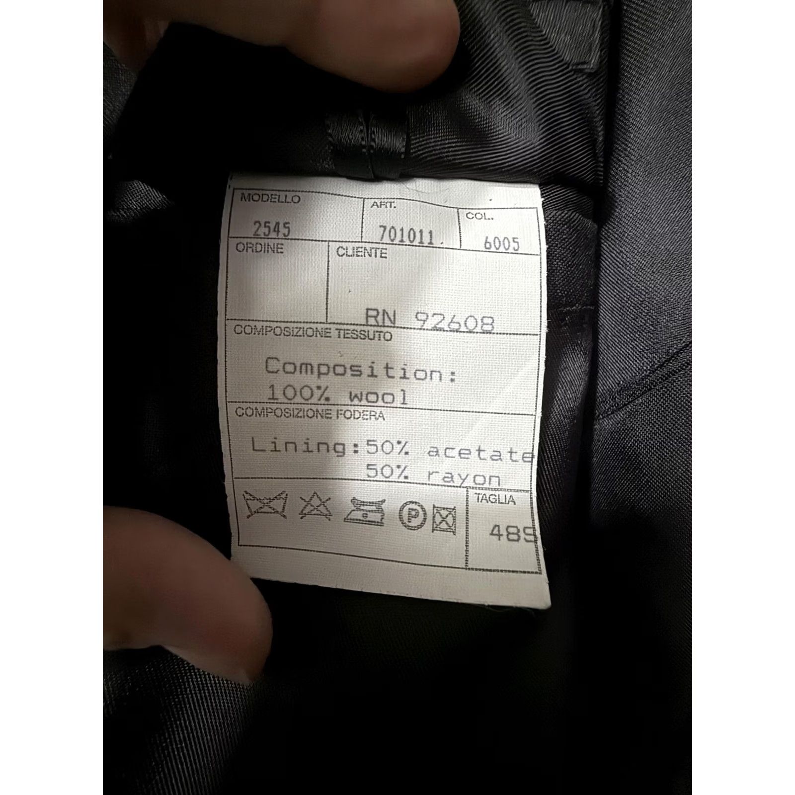 Vintage Luciano Dante Suit Mens 48S 36x30 Black Super 100 Wool 2 Piece Jacket Pants Size 48R - 5 Thumbnail