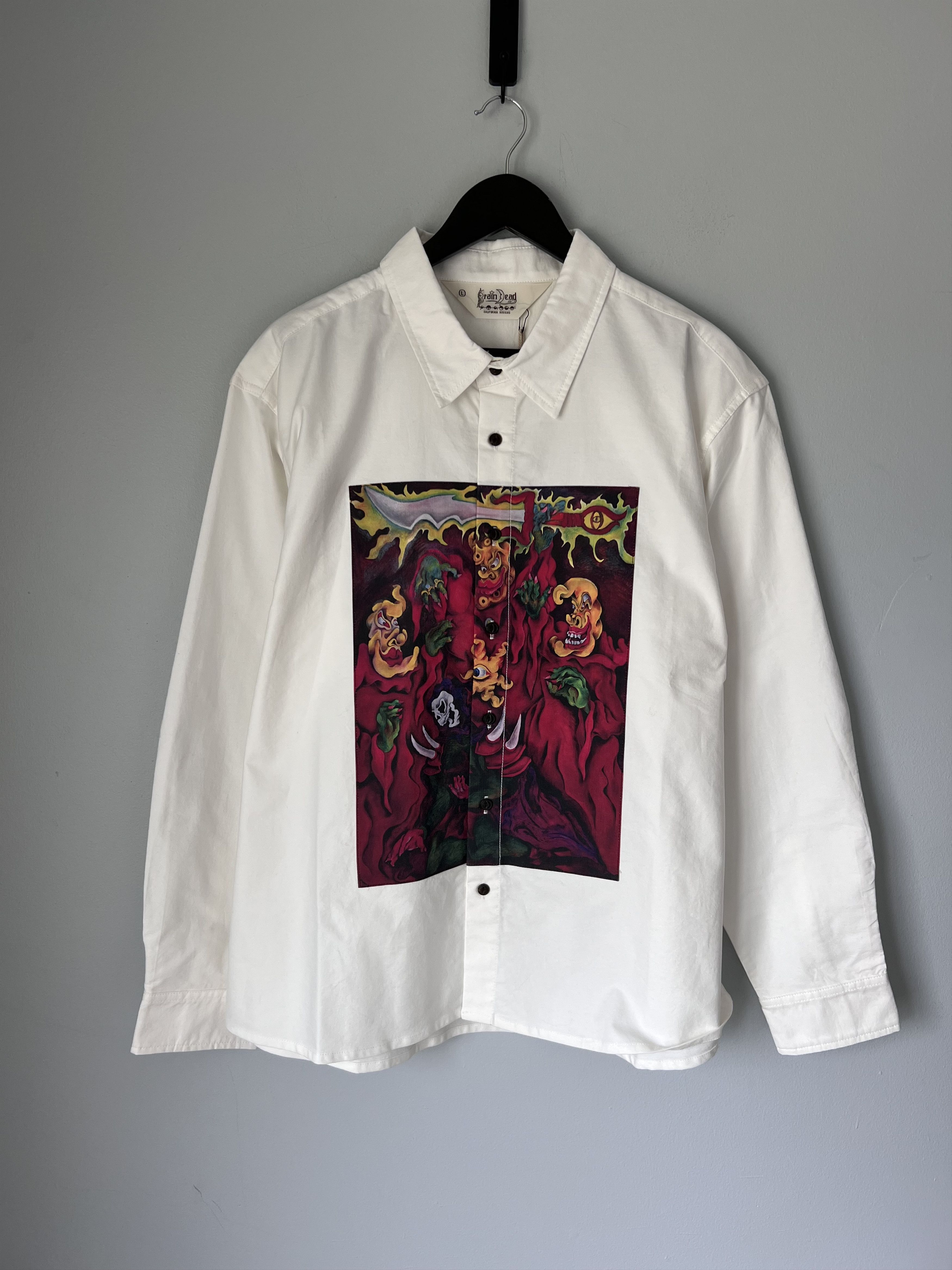 Brain Dead Brain Dead Mythic Star Oxford Shirt in White Size US L / EU 52-54 / 3 - 1 Thumbnail