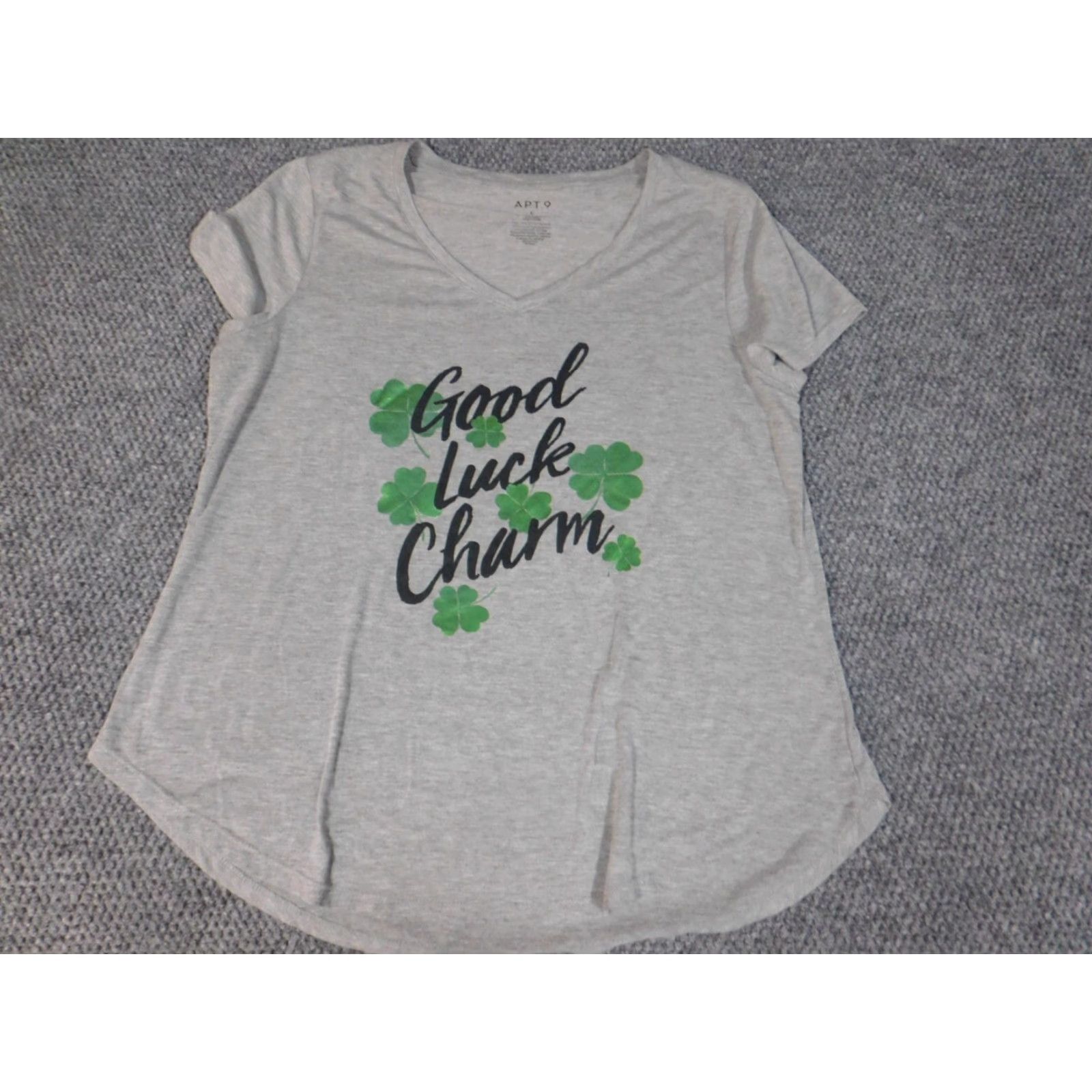 Apt. 9 Apt 9 Womens Blouse large pullover stretch good luck Size L / US 10 / IT 46 - 3 Thumbnail