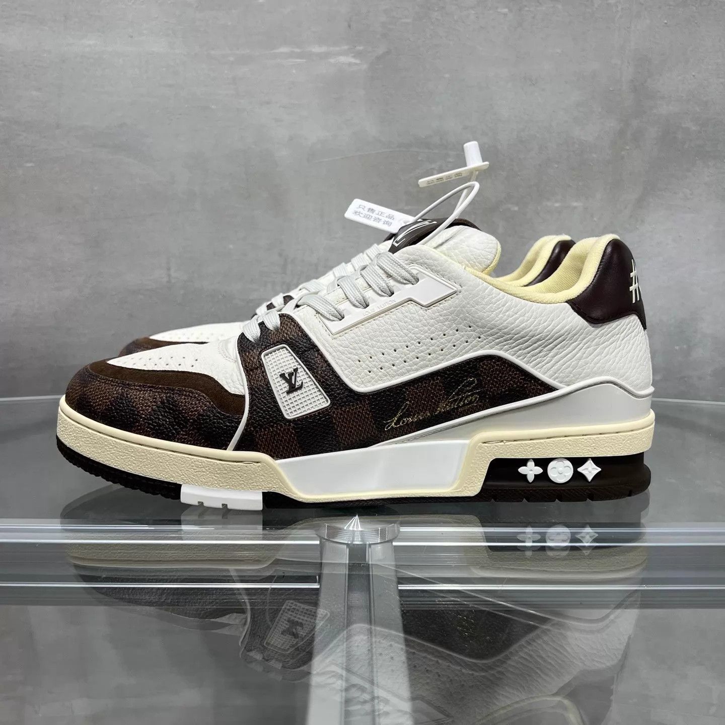 Louis Vuitton LV Trainer White/Brown UK7.5 (EU41.5) YH25061 Size US 8.5 / EU 41-42 - 3 Thumbnail