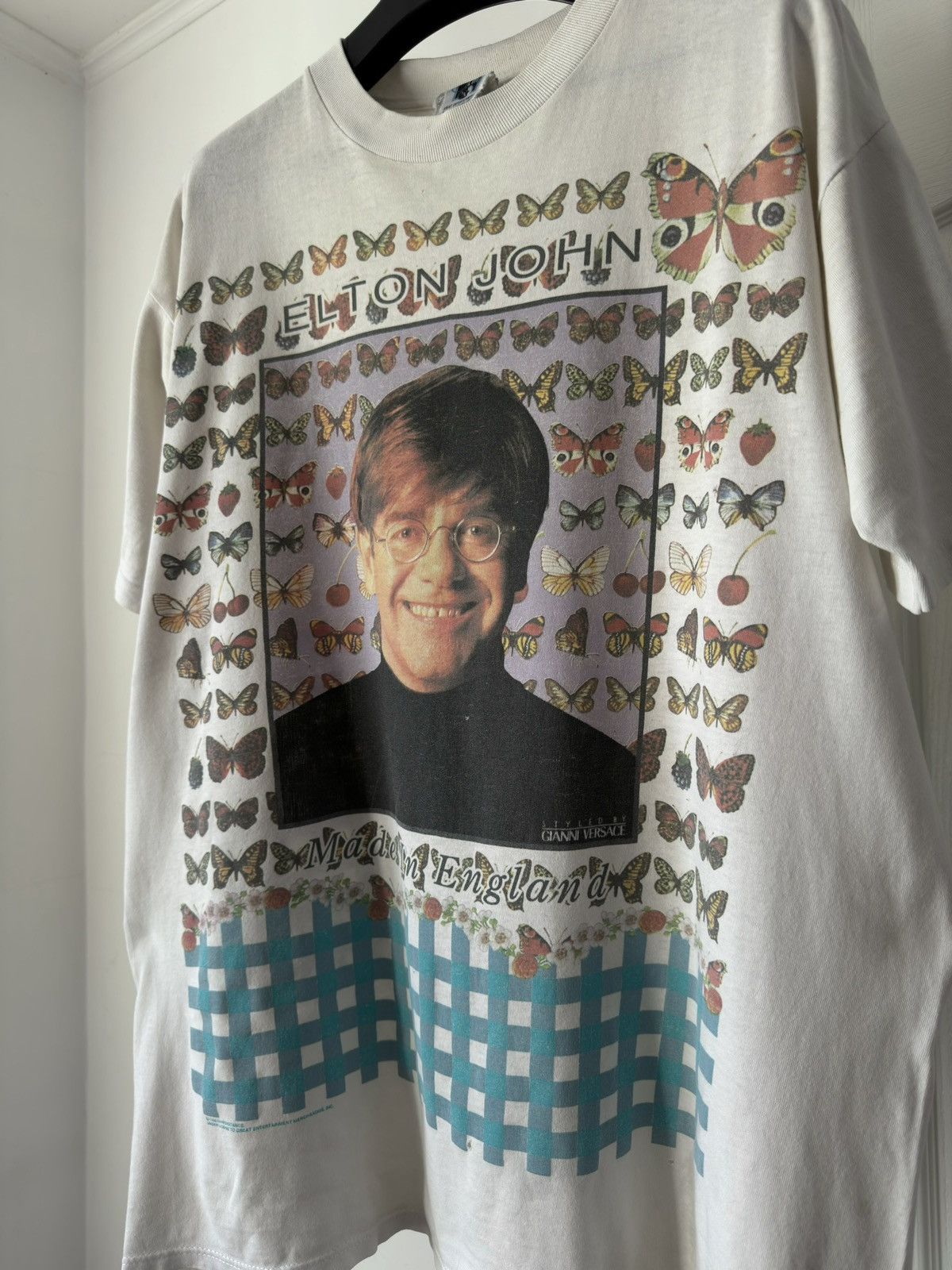 Band Tees VINTAGE 1995 ELTON JOHN MADE IN ENGLAND ALL OVER TEE XL Size US XL / EU 56 / 4 - 6 Thumbnail