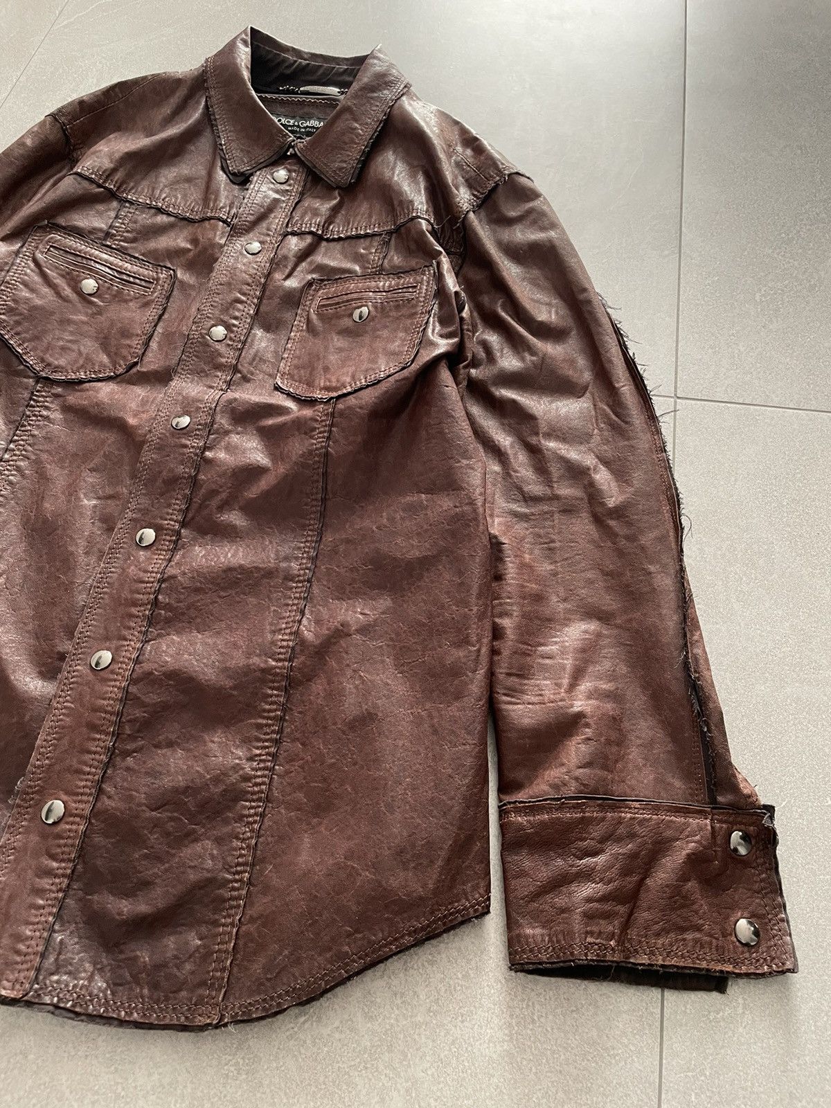 Dolce & Gabbana Dolce & Gabbana Leather Shirt Size M / US 6-8 / IT 42-44 - 7 Thumbnail