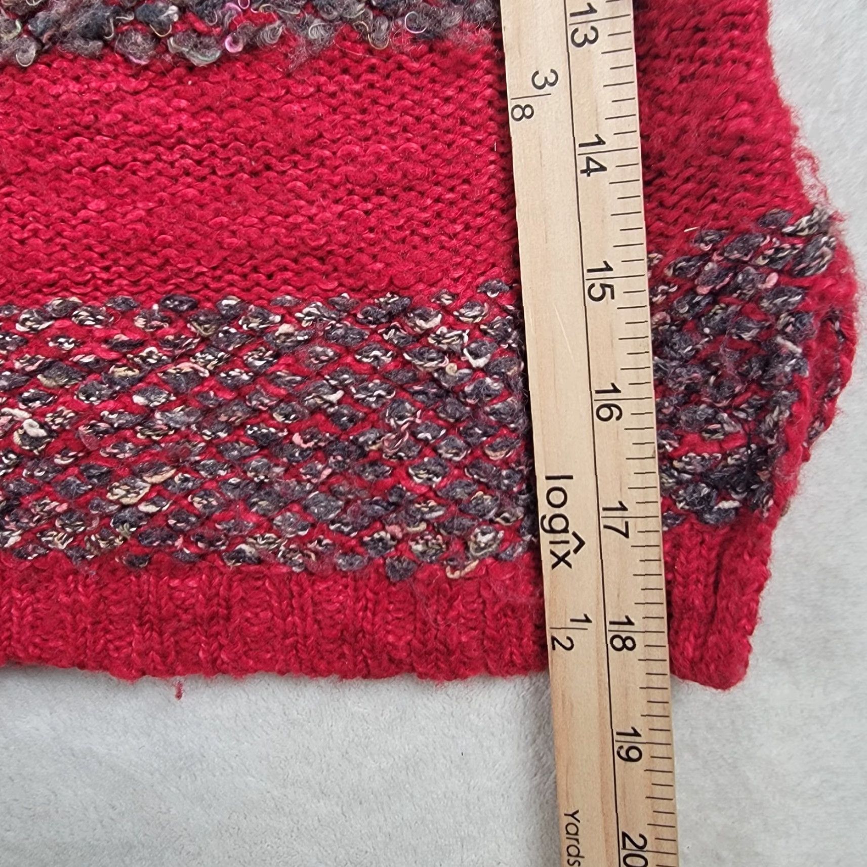 Free People VINTAGE Free People Women Pullover Sweater Red Marled Stripe Long Sleeve Large Knit Boat Neck Casual Womens Pullover 90s Event Size L / US 10 / IT 46 - 5 Thumbnail
