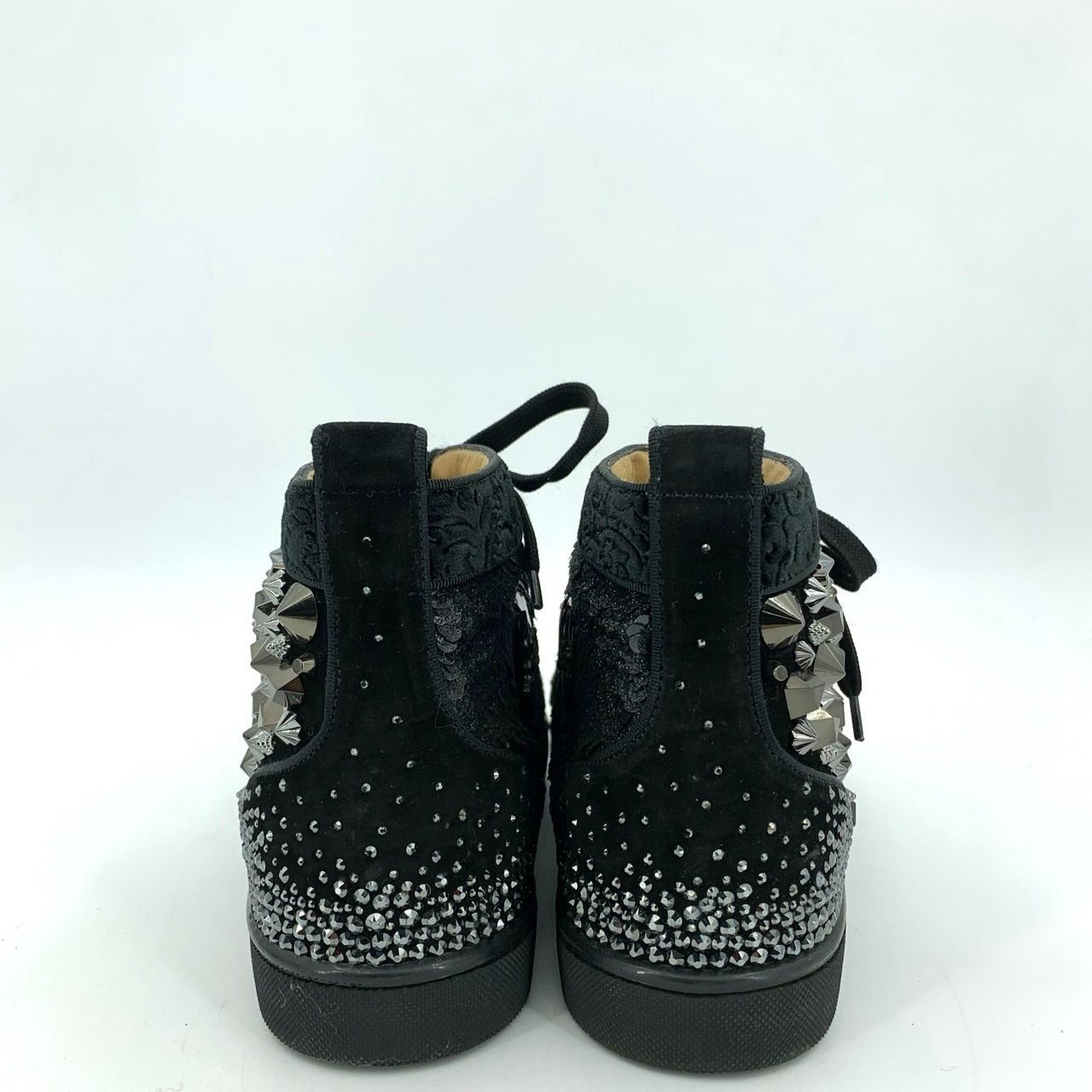 Christian Louboutin Christian Louboutin Black Studded Lace-Up High Top Sneakers Size US 7.5 / EU 40-41 - 5 Thumbnail