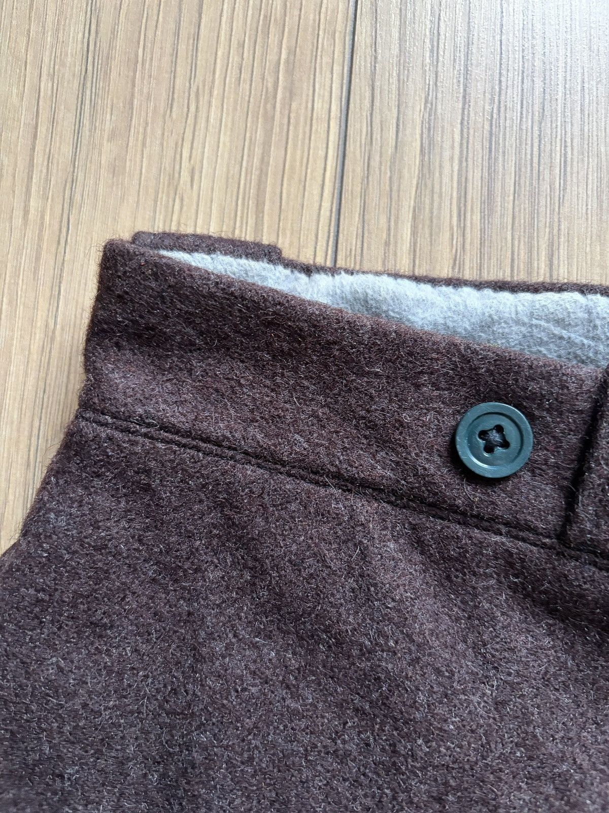 Vintage 40-50's Heavy Brown Wool Cotton Lined European Work Pants Size US 36 / EU 52 - 6 Thumbnail